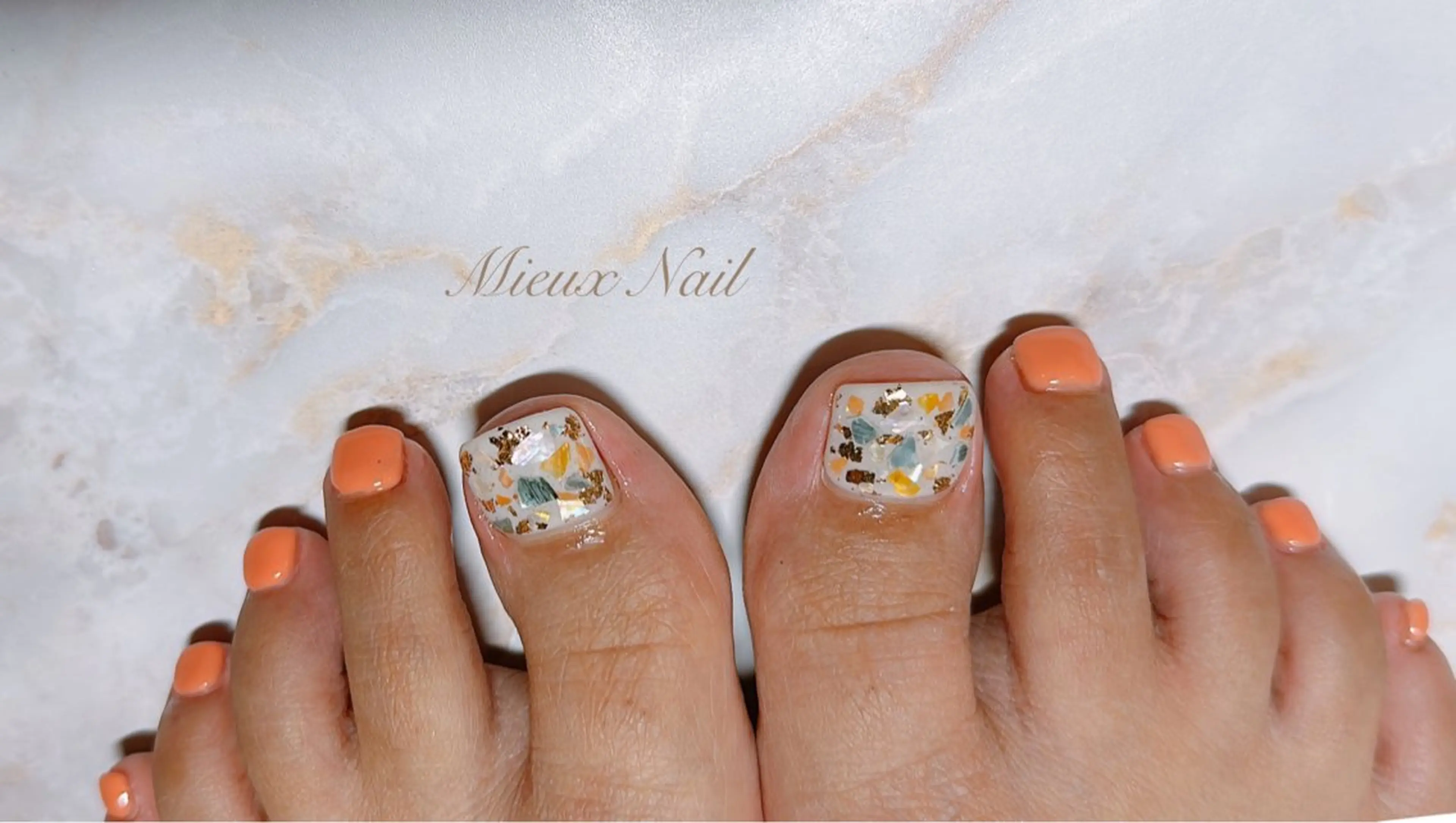 ネイル ブルー ジェルネイル パラジェル 市川 麻衣子のネイルデザイン