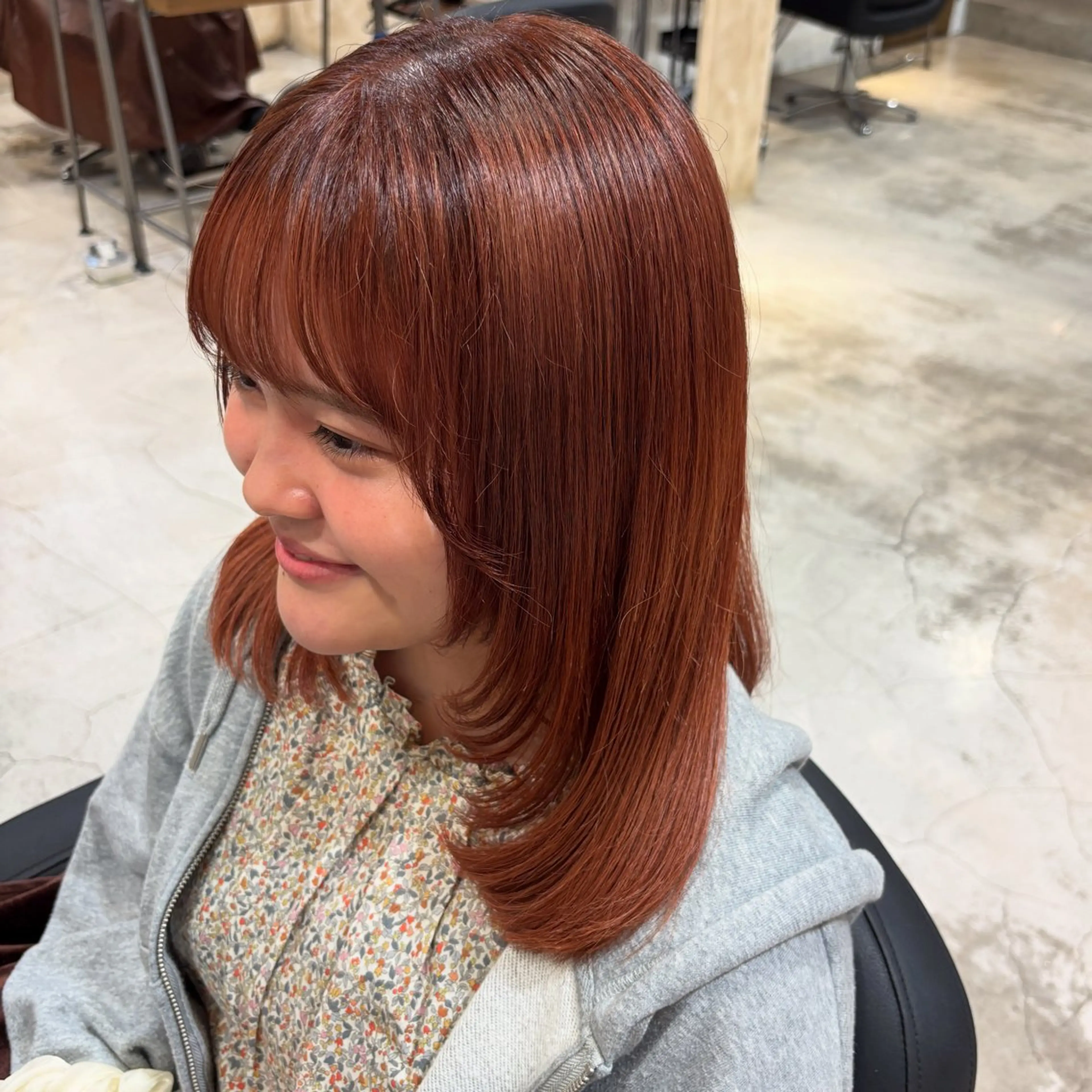 ロング カラー ブリーチ ブラウンカラー ブリーチなしカラー オレンジ オレンジブラウン ツヤカラー🫧 Saeのヘアスタイル