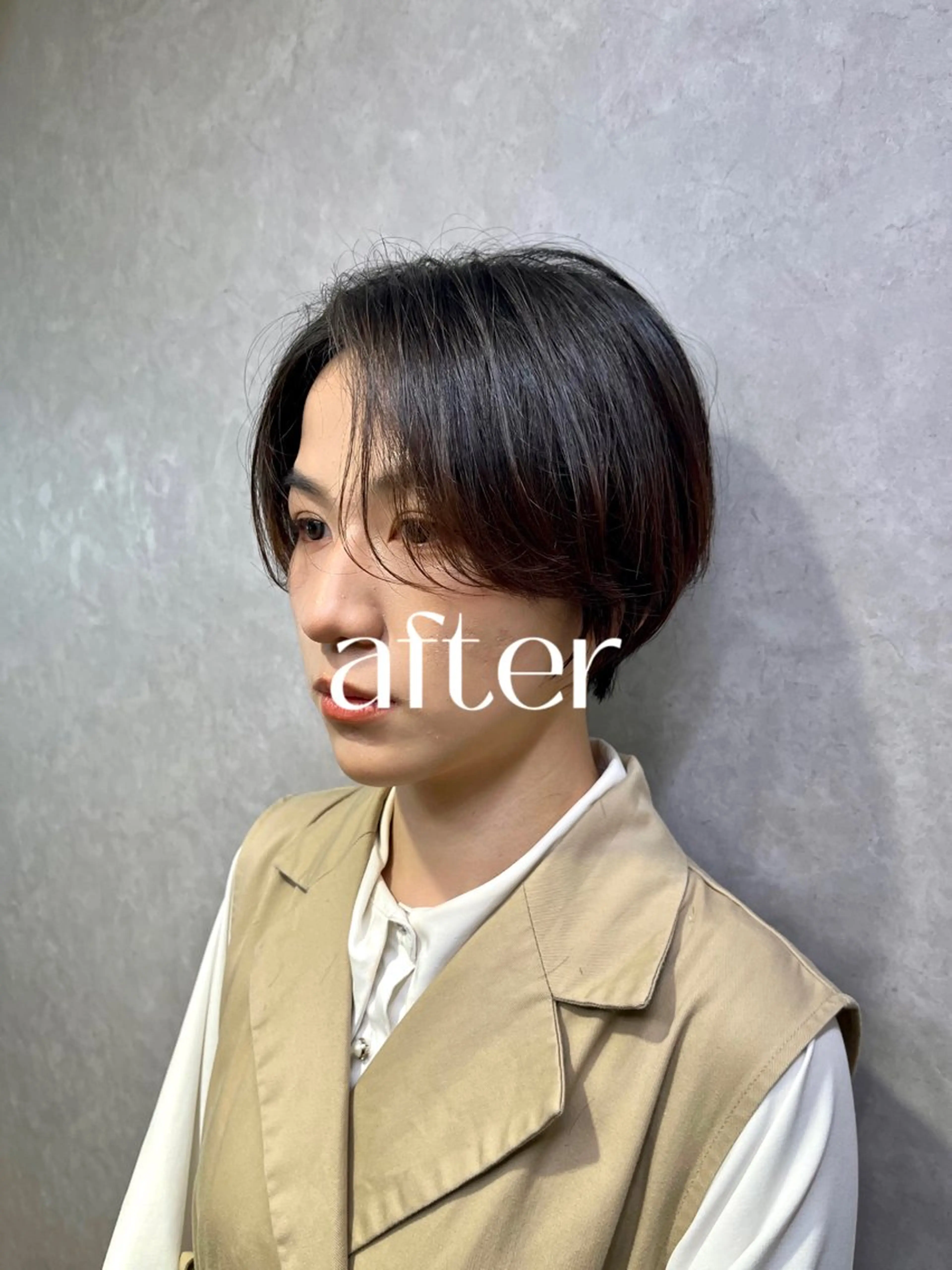 ショート カット トリートメント ヘアセット 👑毛流れ、艶髪◉ 縮毛矯正錦糸町ヒガシのヘアスタイル