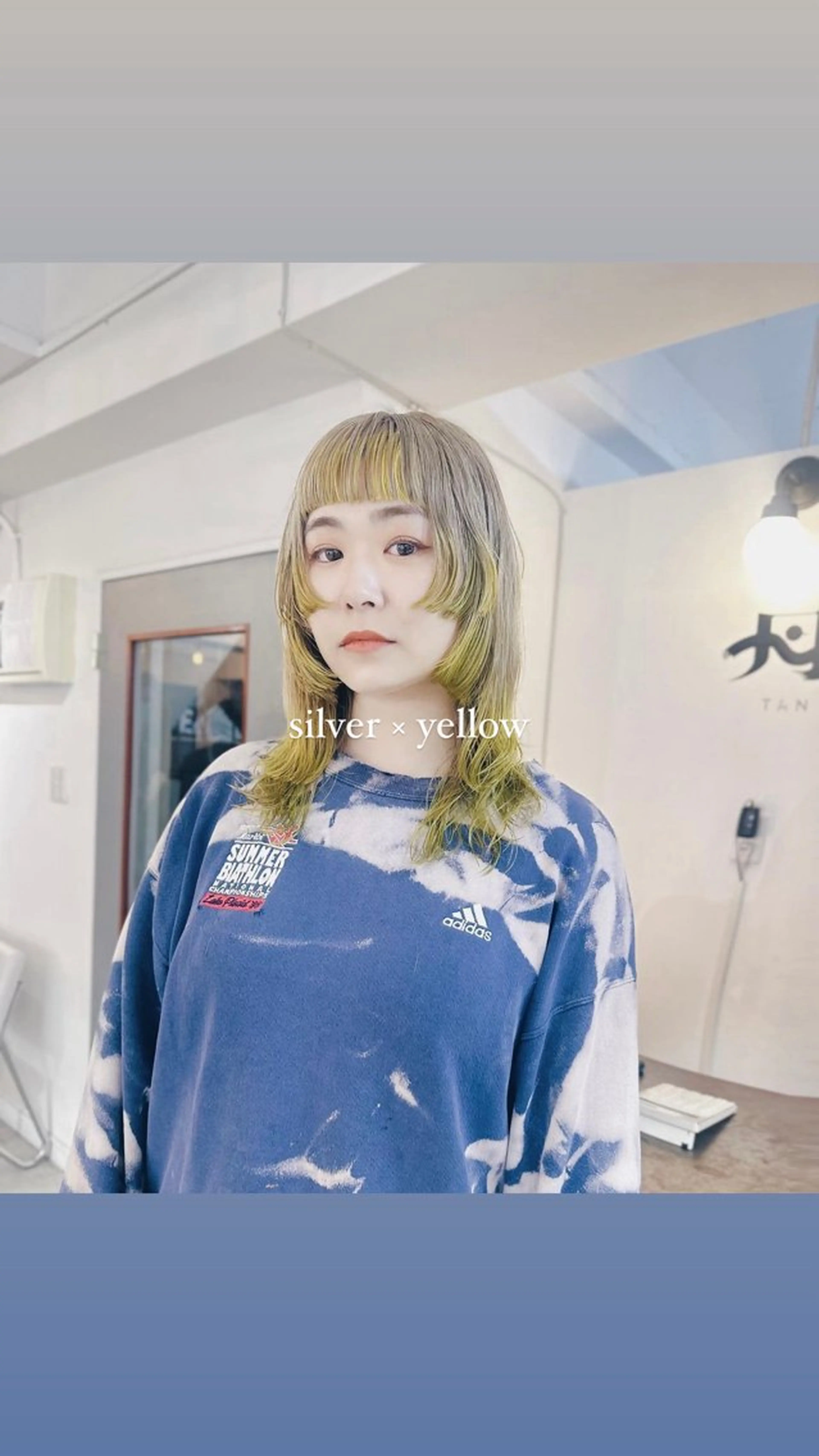 ミディアム カラー パーマ 楪 yuzuriha所属・Saaya/レイヤー /ブリーチ/ブロンドのヘアスタイル