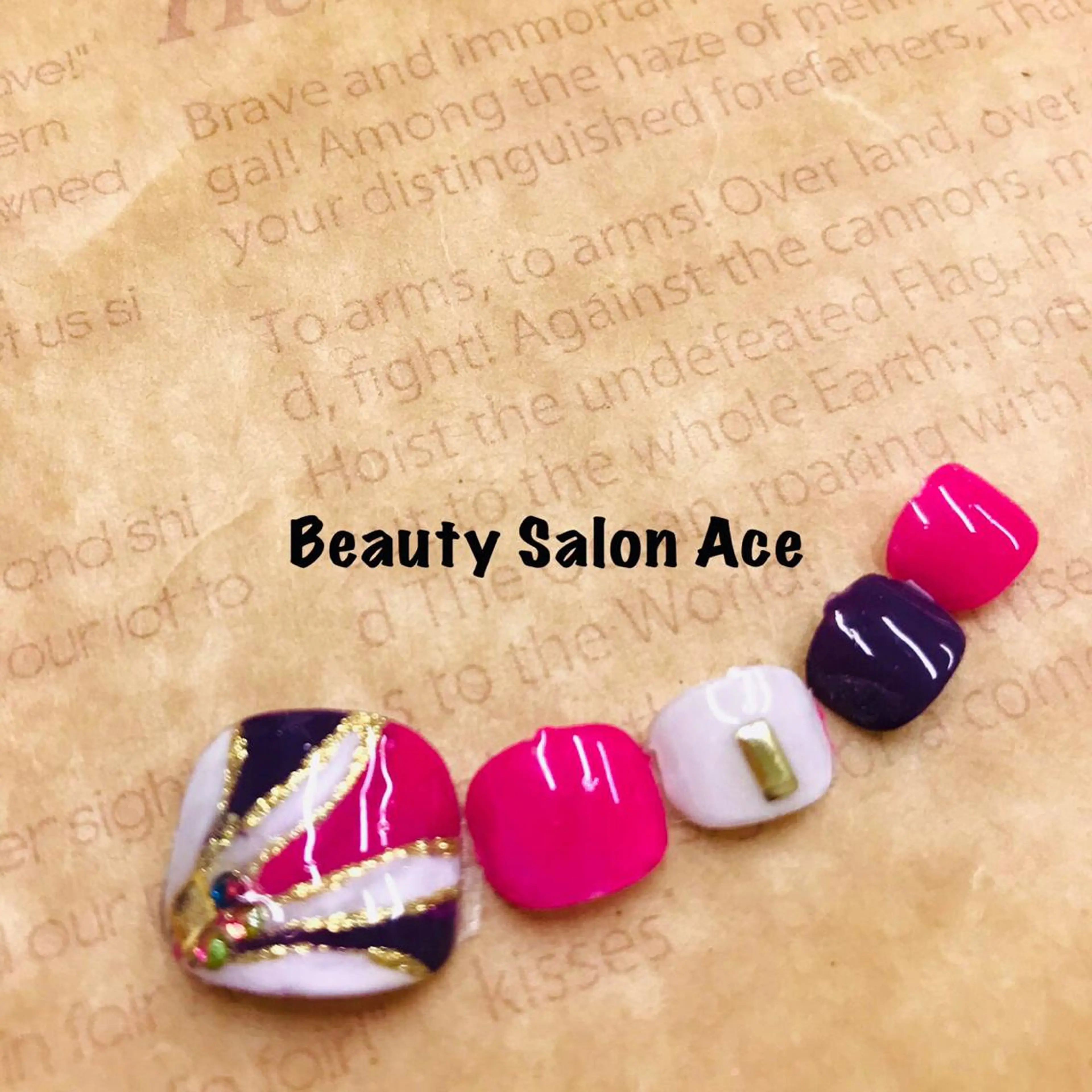 ネイル クリアネイル フットネイル 夏ネイル Beauty Salon Ace（ネイルサロン　エース）所属・池袋フィルイン Ace♡長さだしのネイルデザイン