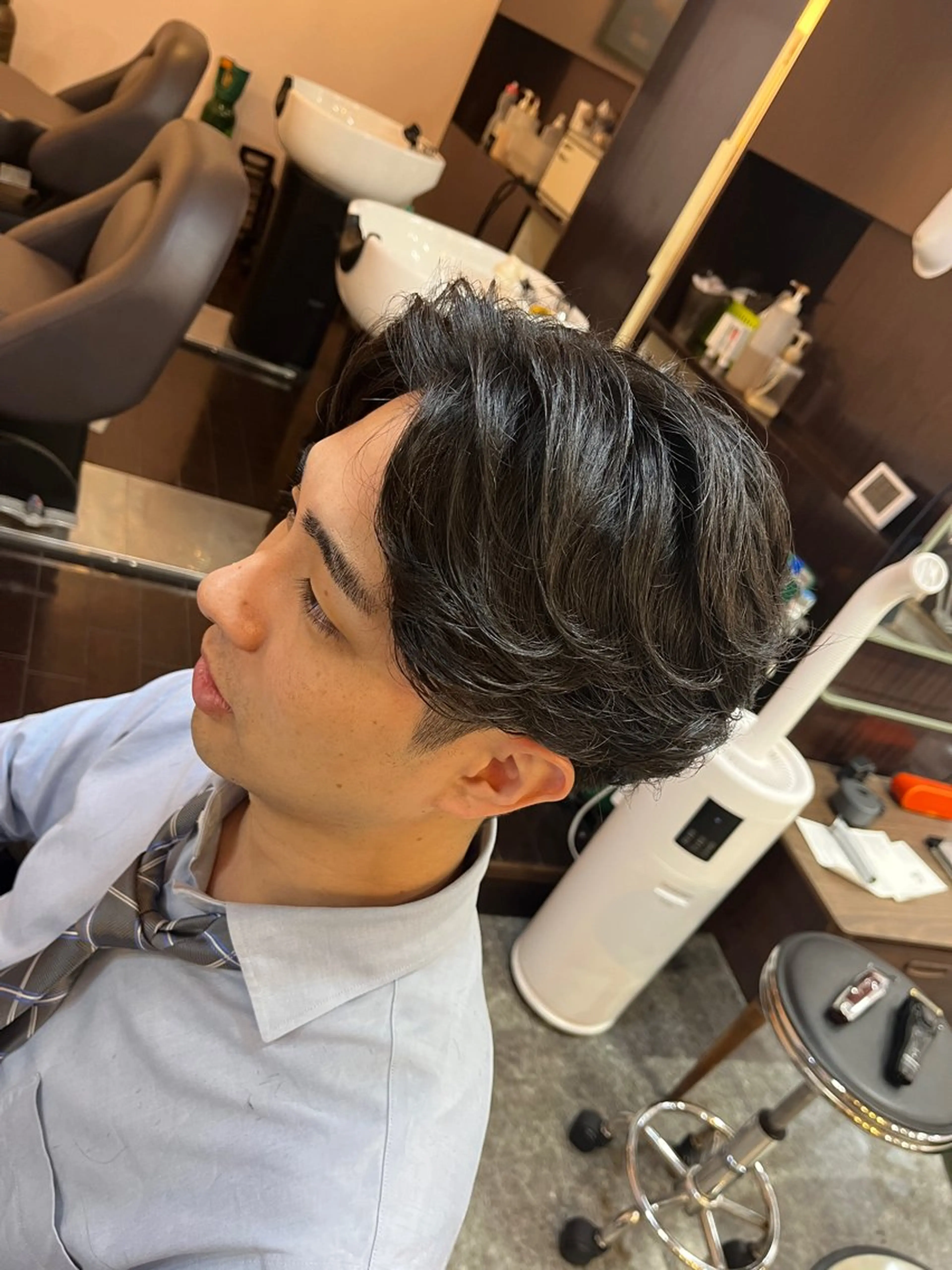 ミディアム パーマ CuMARi所属・予約の98%パーマ 🌈men's専門店のヘアスタイル