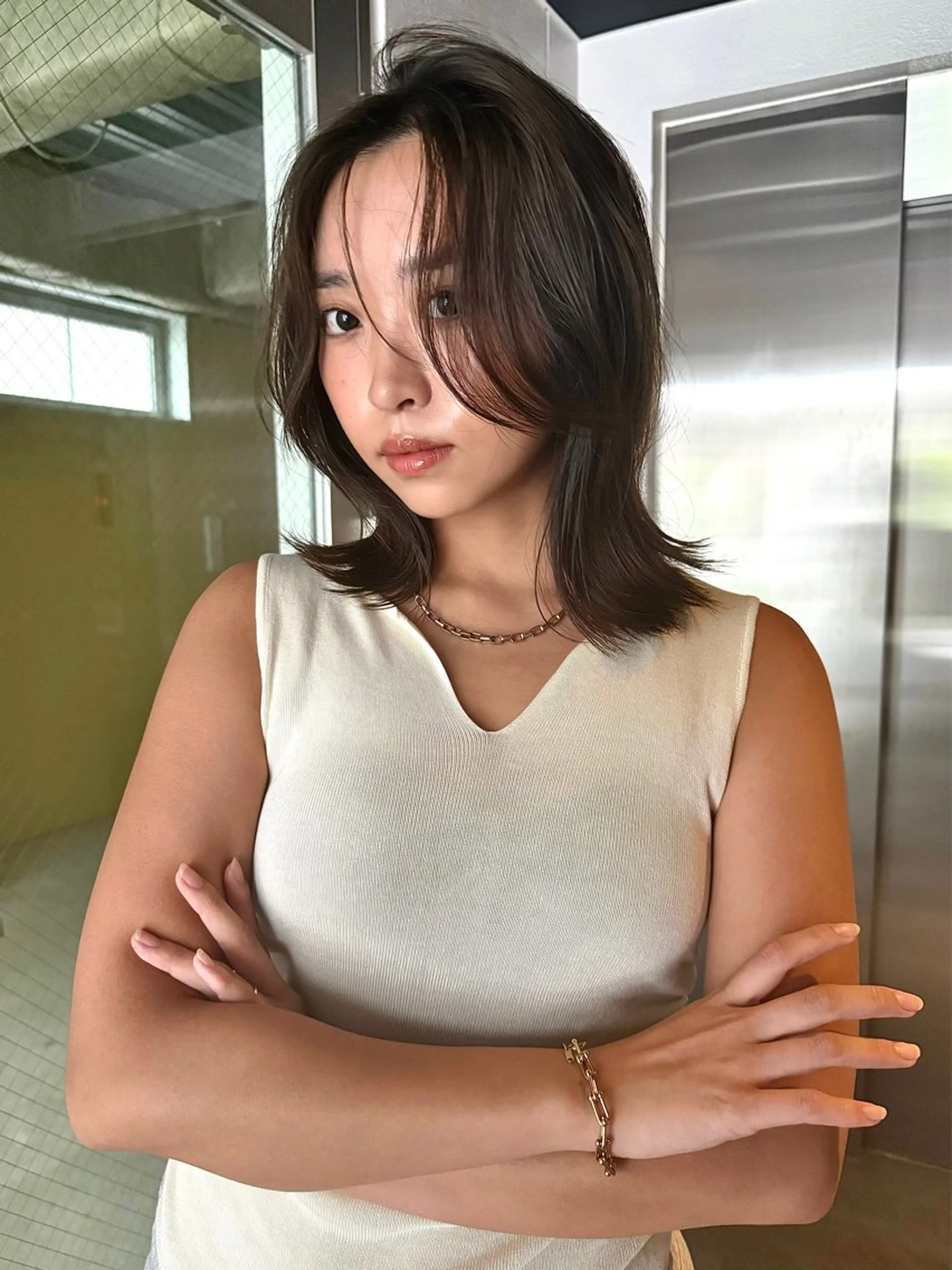 ミディアム レイヤー/ボブ/ パーマ/Riku🪐のヘアスタイル