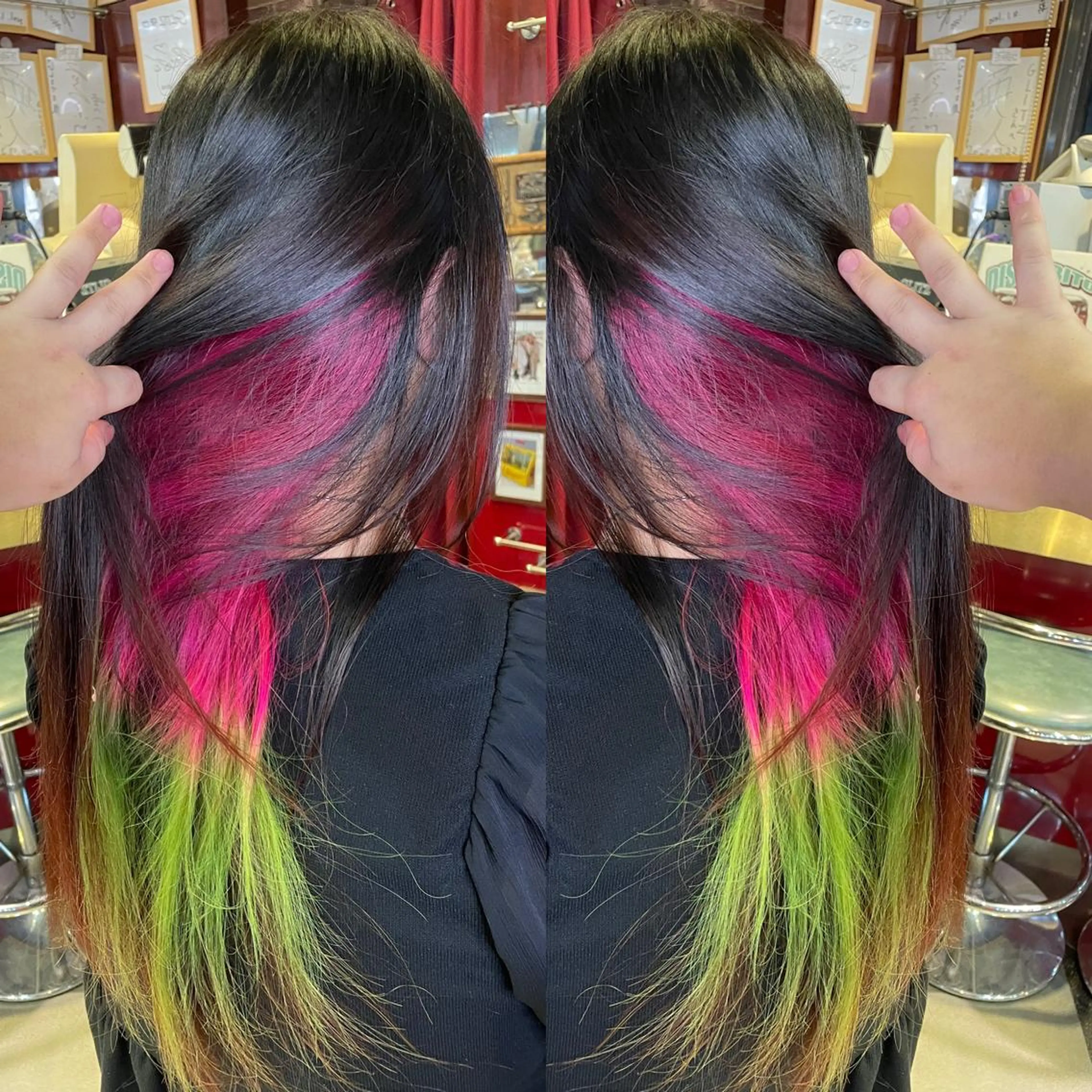 ロング カラー インナーカラー 👑派手髪/カット 👑ANRYのヘアスタイル