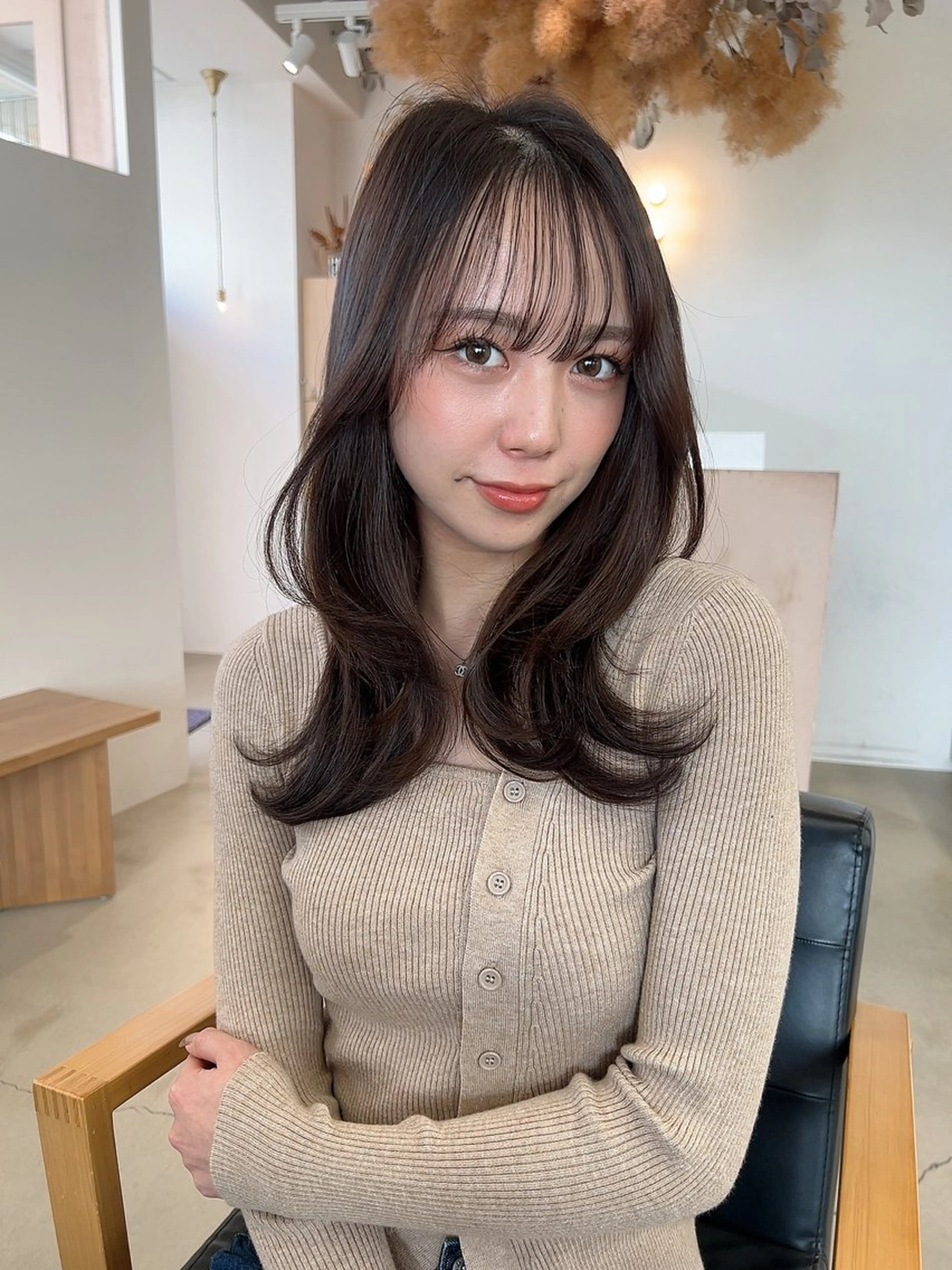 ロング 顔周りカット レイヤーカット カット ヘアカラー トリートメント vince. moekoのヘアスタイル