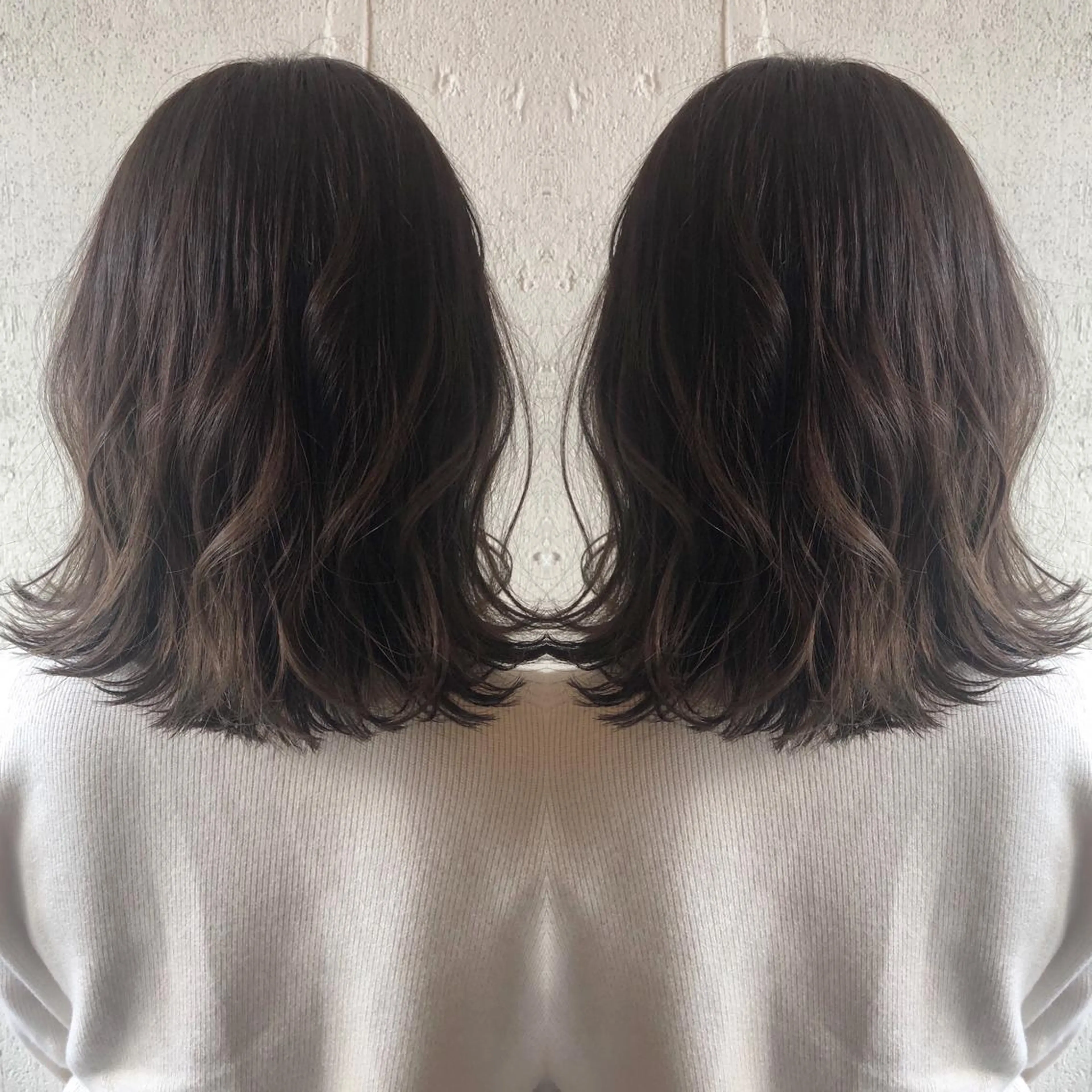 ミディアム ヘアカラー トリートメント あらき ちさとのヘアスタイル