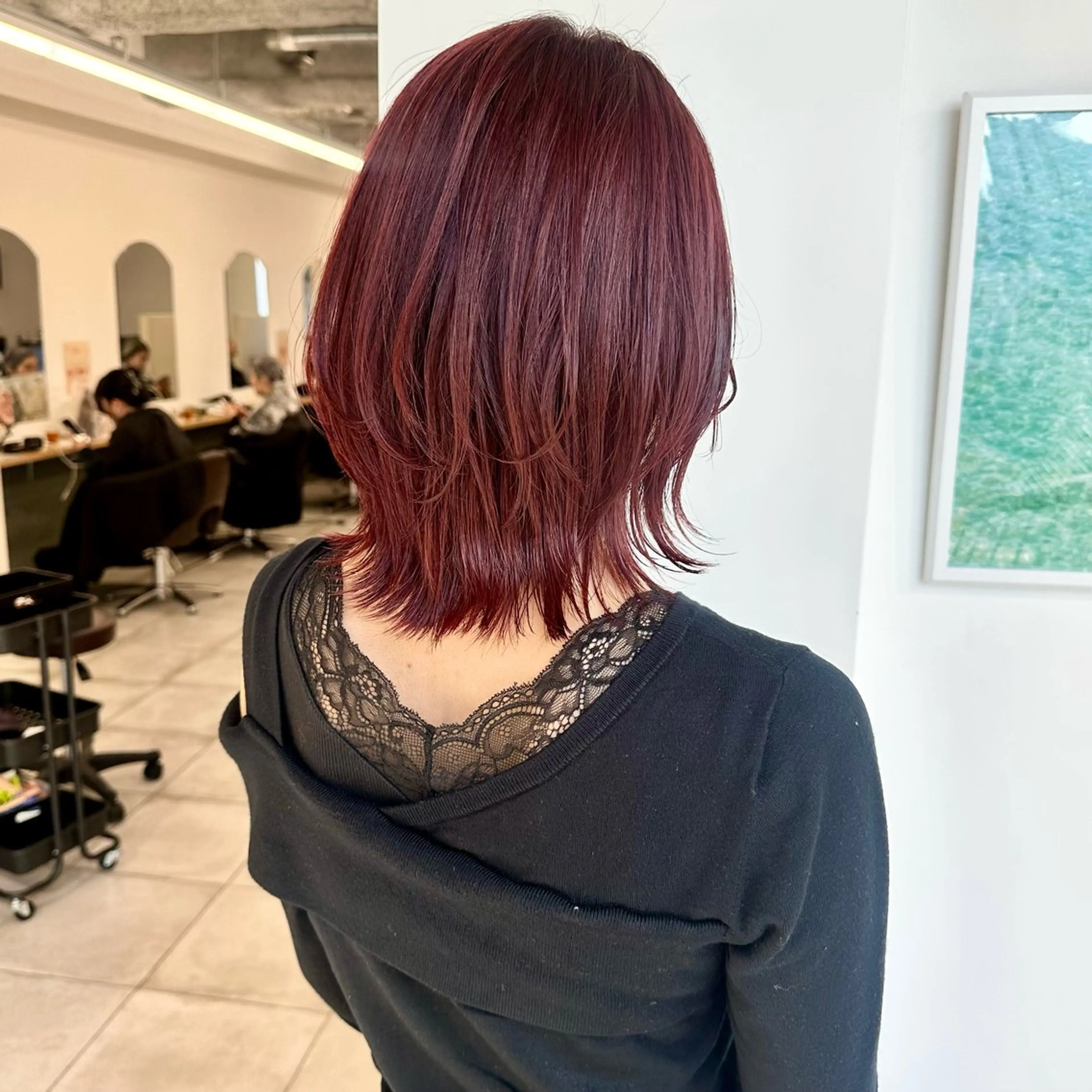 ミディアム カラー カット ヘアカラー トリートメント ブリーチなし/レイヤ ー特化🌈Tommyのヘアスタイル