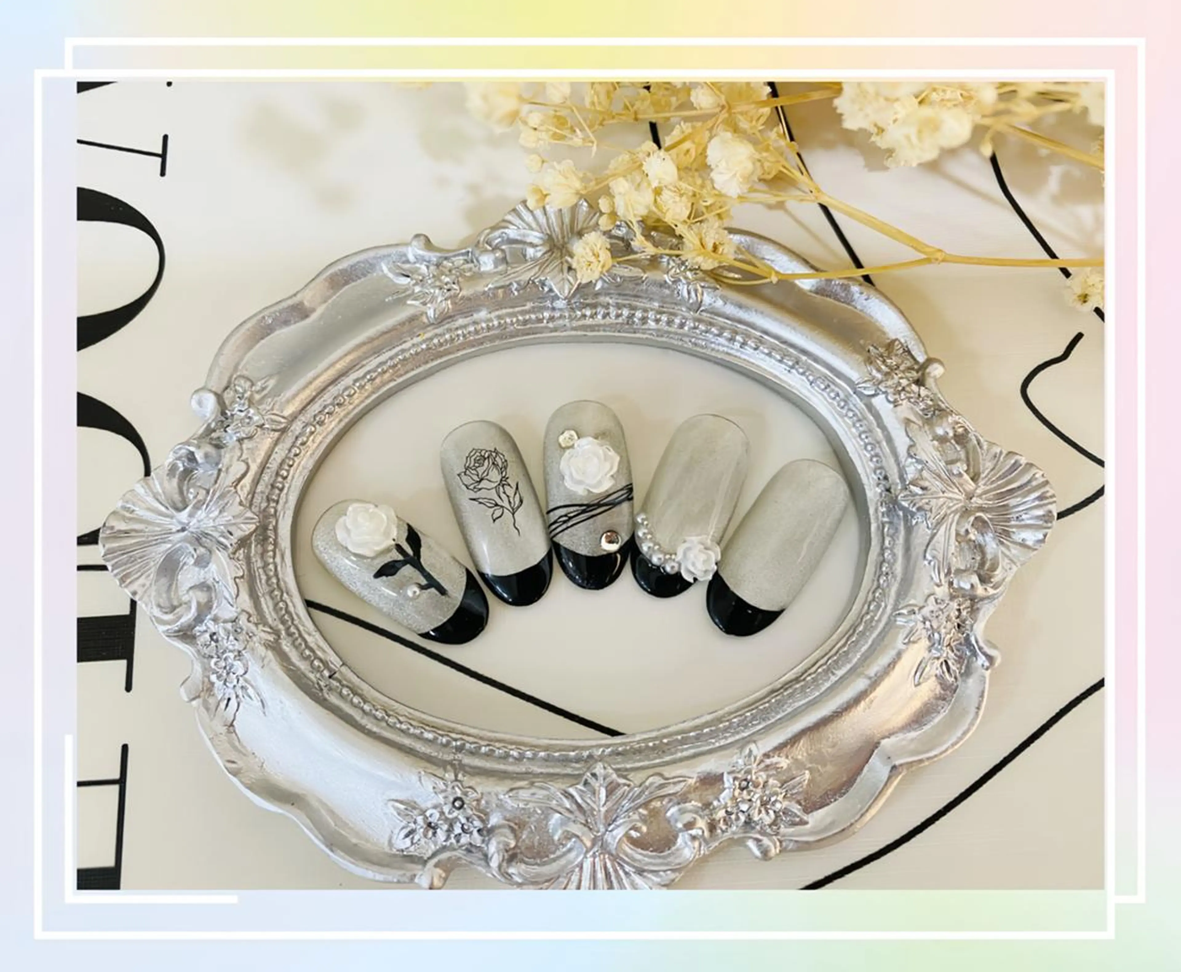 ★【HAND 120分コース】✨時間内画像持込 アート+パーツ&シール込みの写真