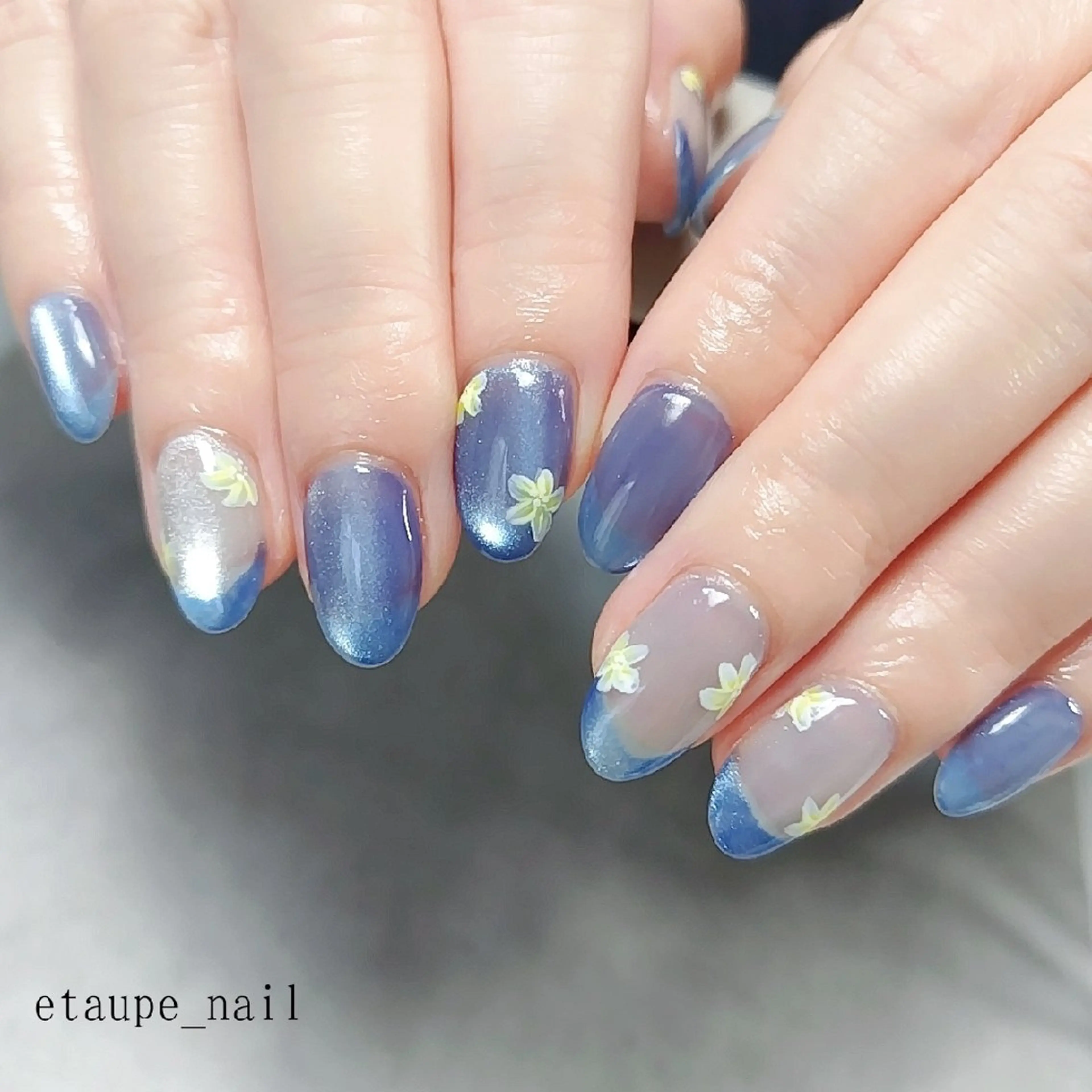 ネイル ジェルネイル グリーン マグネットネイル ニュアンスネイル ハンドネイル etaupe nail所属・向原自宅サロン ★エトープネイルのネイルデザイン