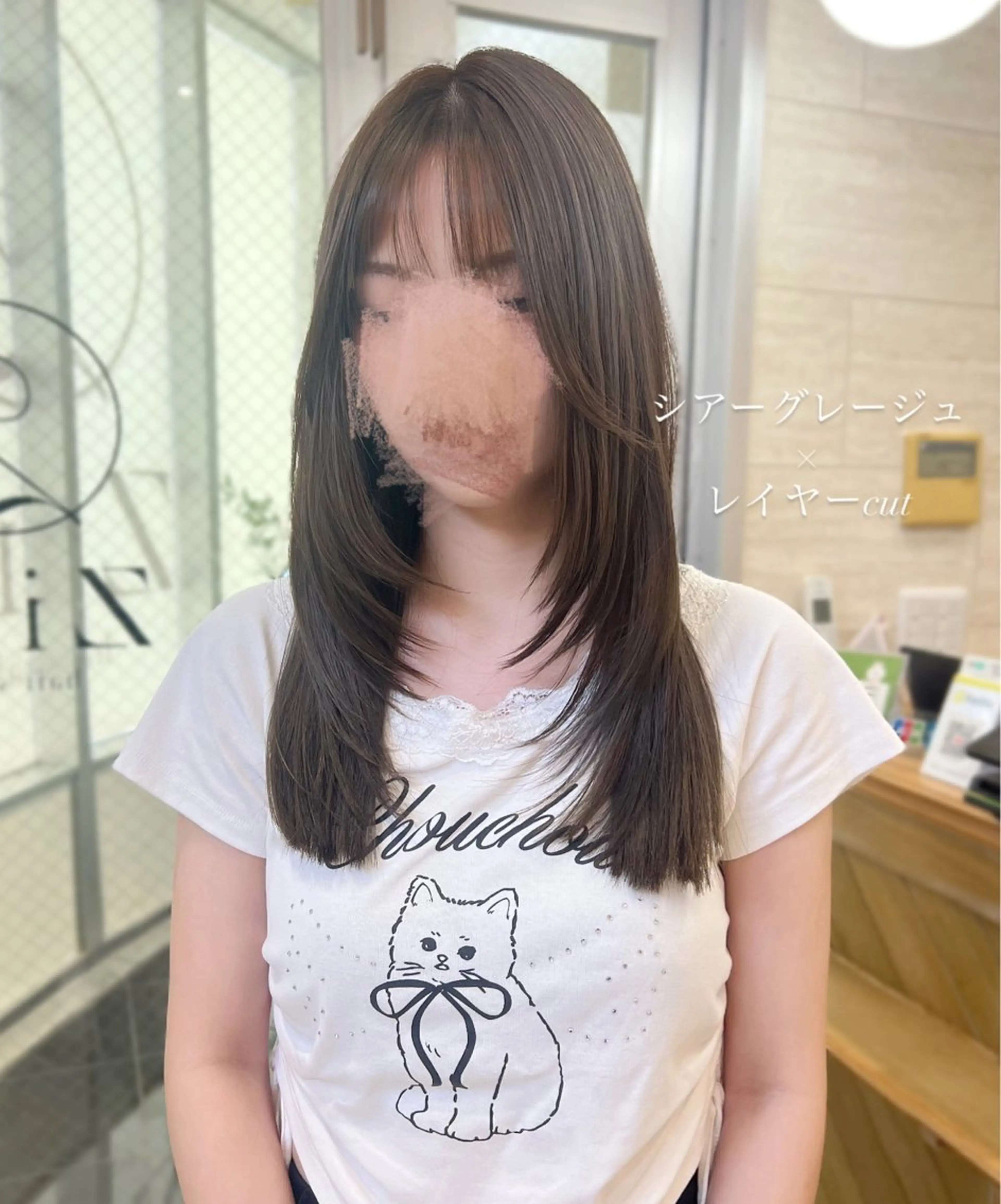 セミロング カット ヘアカラー トリートメント 🎀zina/韓国 🎀amiのヘアスタイル