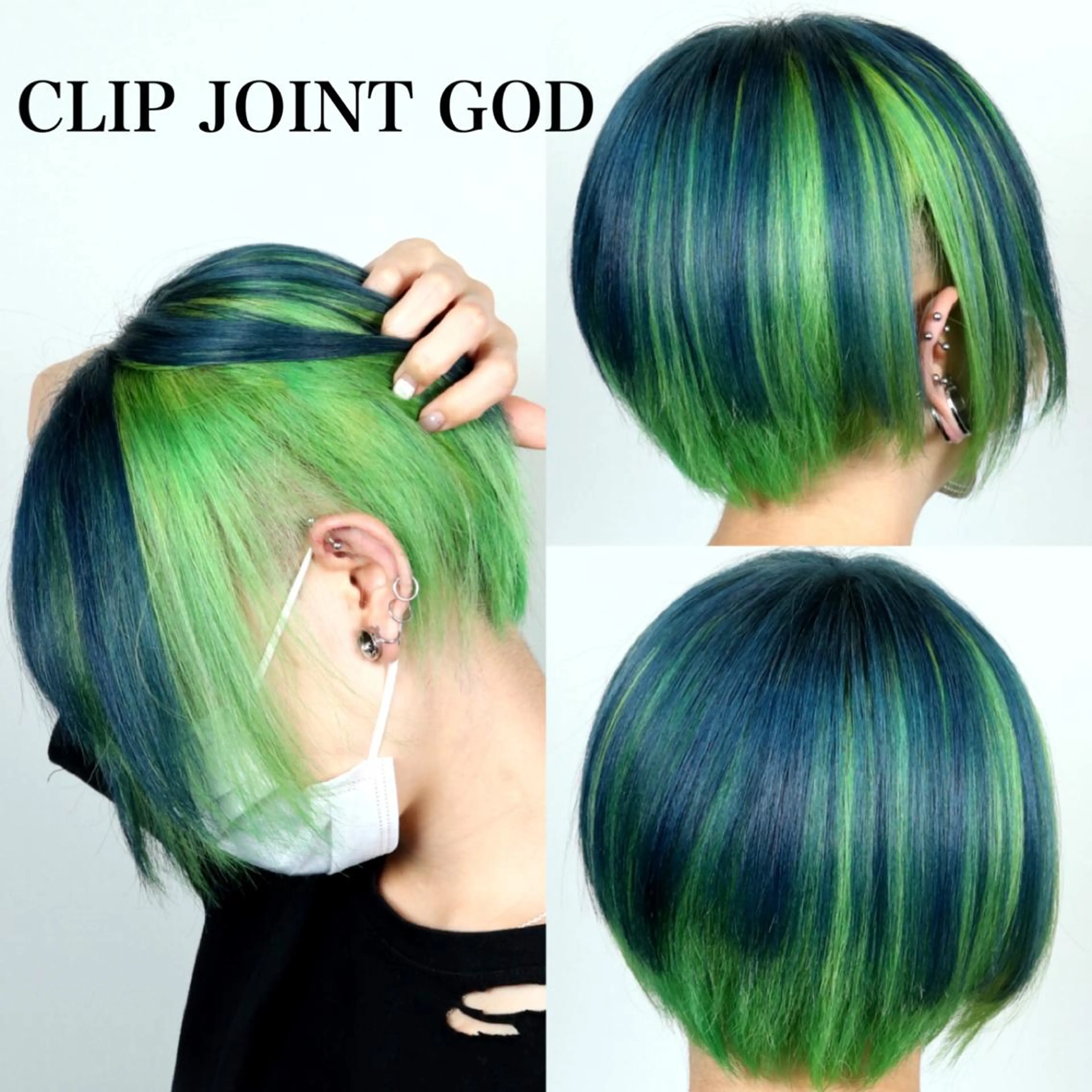 ショート カラー ネイビーカラー ヘアカラー トリートメント ヘアセット 秋葉 洸平のヘアスタイル