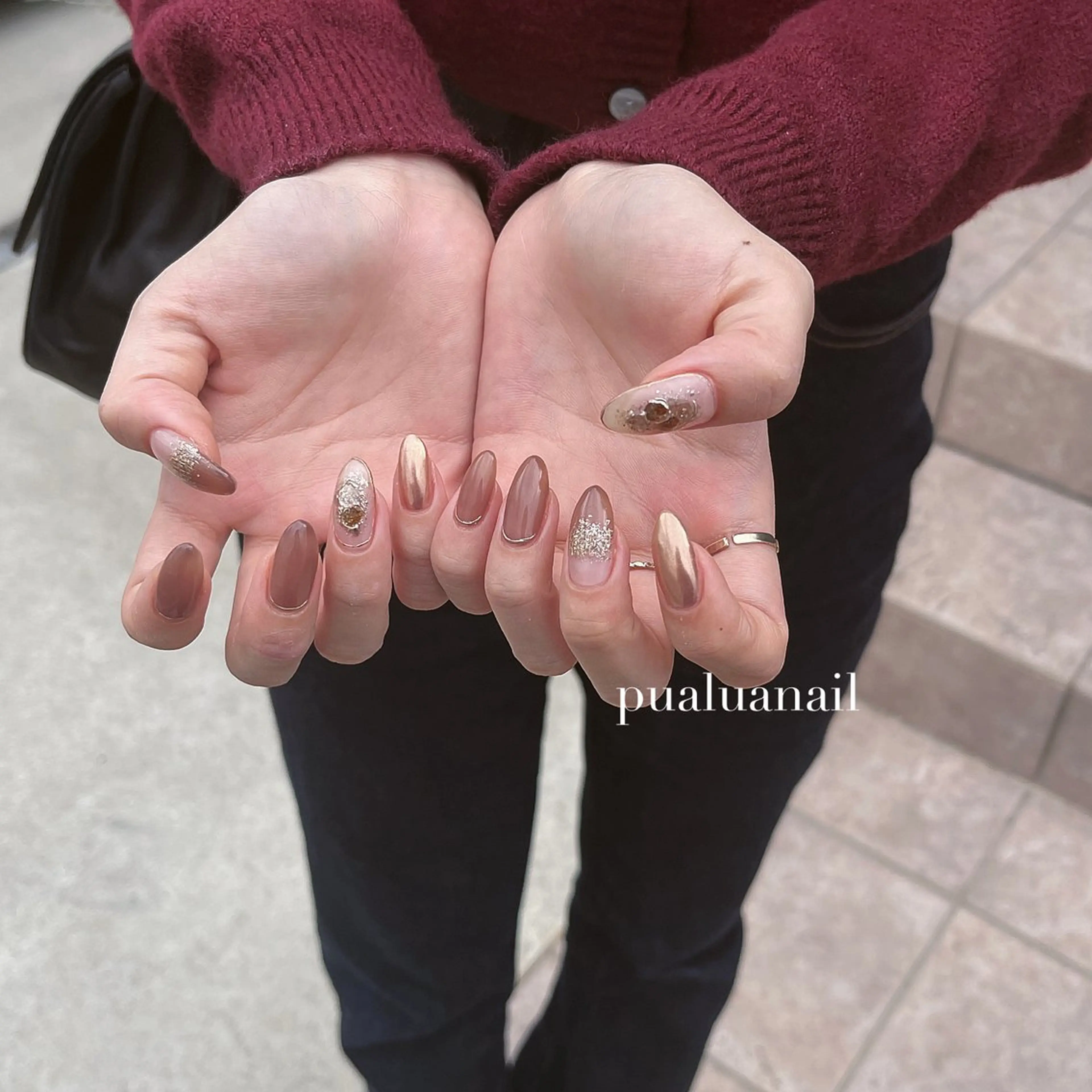 ネイル 韓国ネイル 持ち込み ニュアンスネイル ハンドネイル pualua miharuのネイルデザイン
