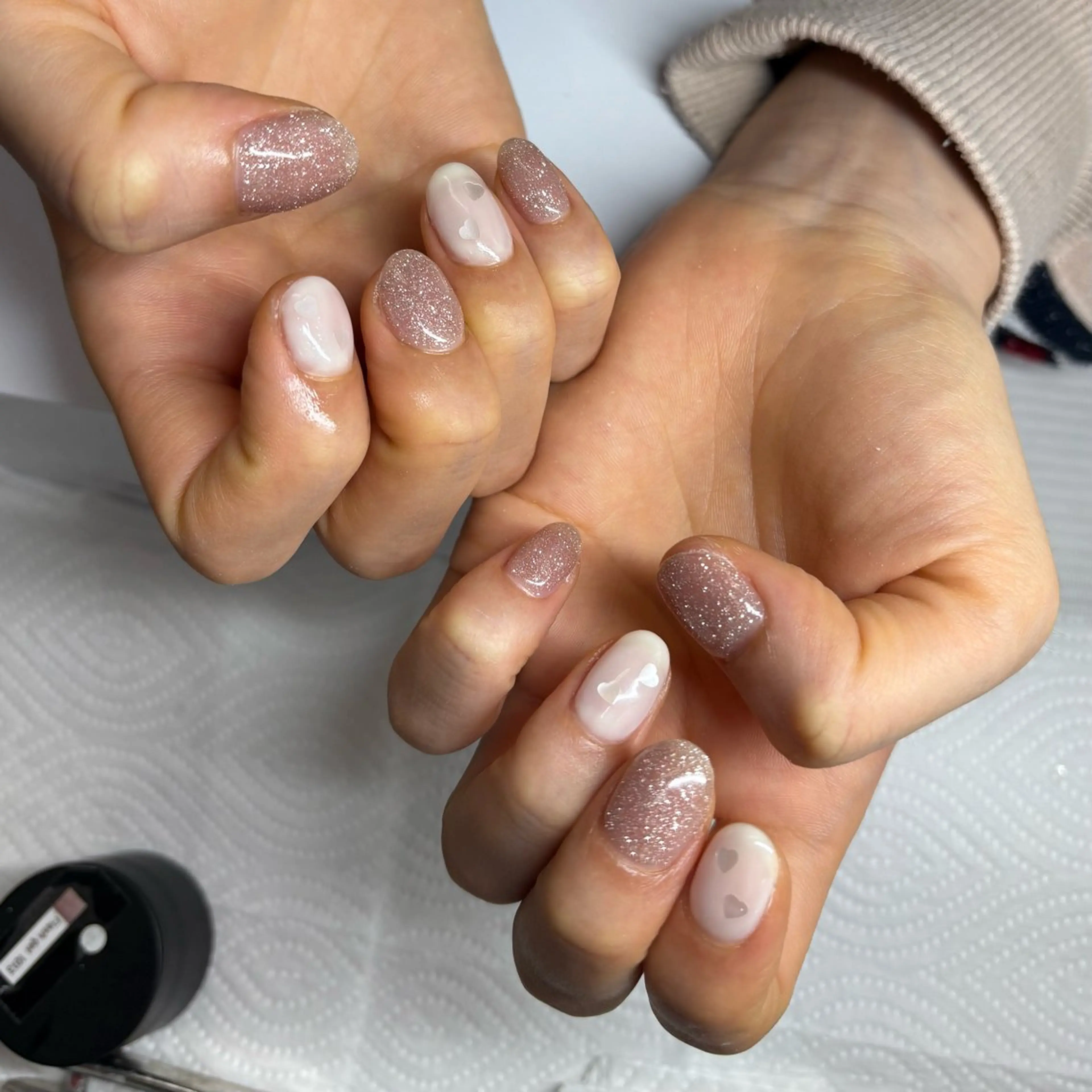 ネイル フラッシュネイル ハート ラメ(グリッター) TRU NAIL&EYE 柏店所属・TRU ゆなのネイルデザイン