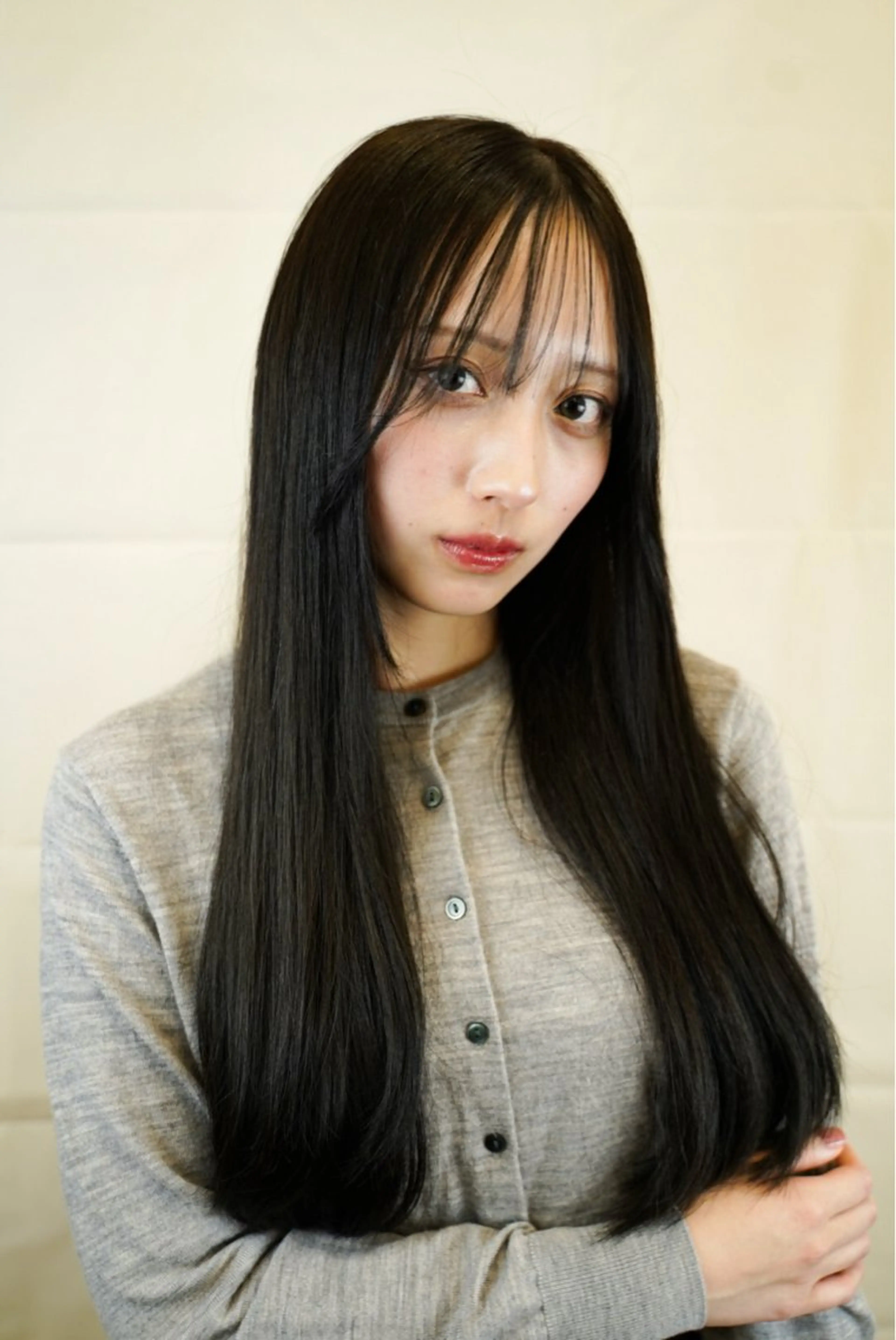 ロング パーマ カット 縮毛矯正 永井大樹✨ 透明感カラー✨のヘアスタイル