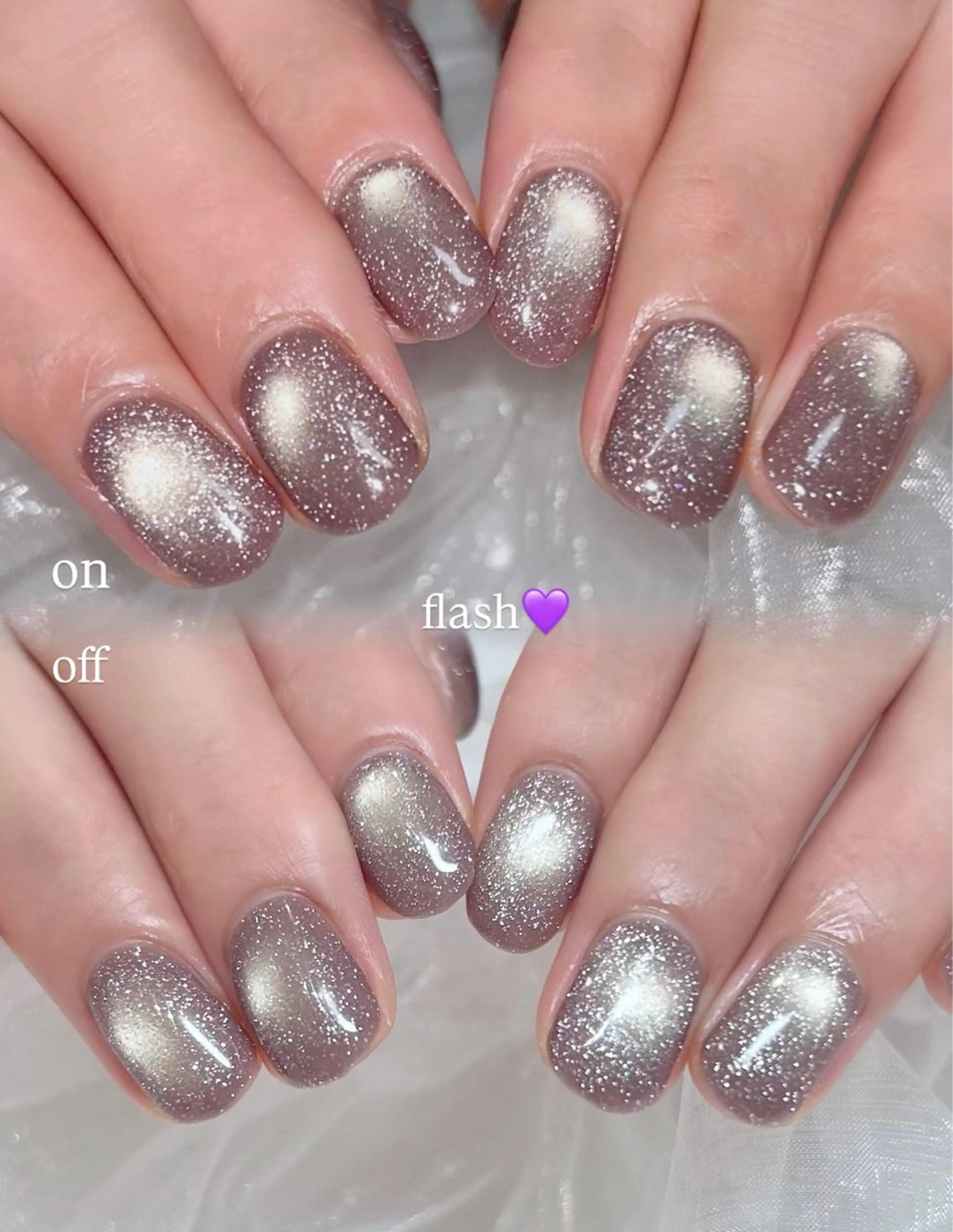 ネイル フラッシュネイル フラッシュマグ ジェルネイル マグネットネイル ワンカラーネイル ハンドネイル 🎀チーク/ちゅるん 🫧chisa🎀のネイルデザイン