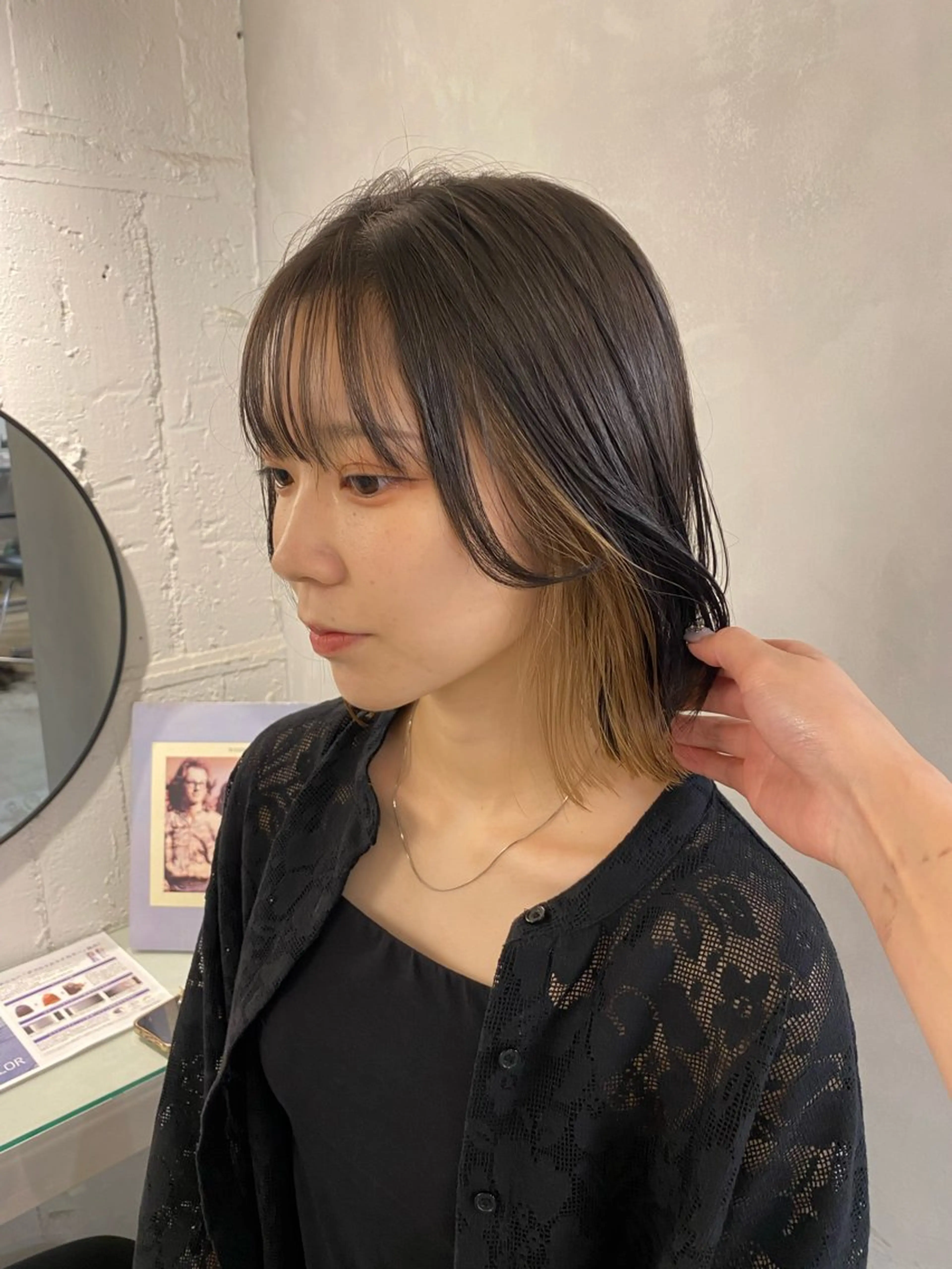 ミディアム カット ヘアカラー トリートメント ✨Bobヘア🌱 インナー🌱Ami✨のヘアスタイル