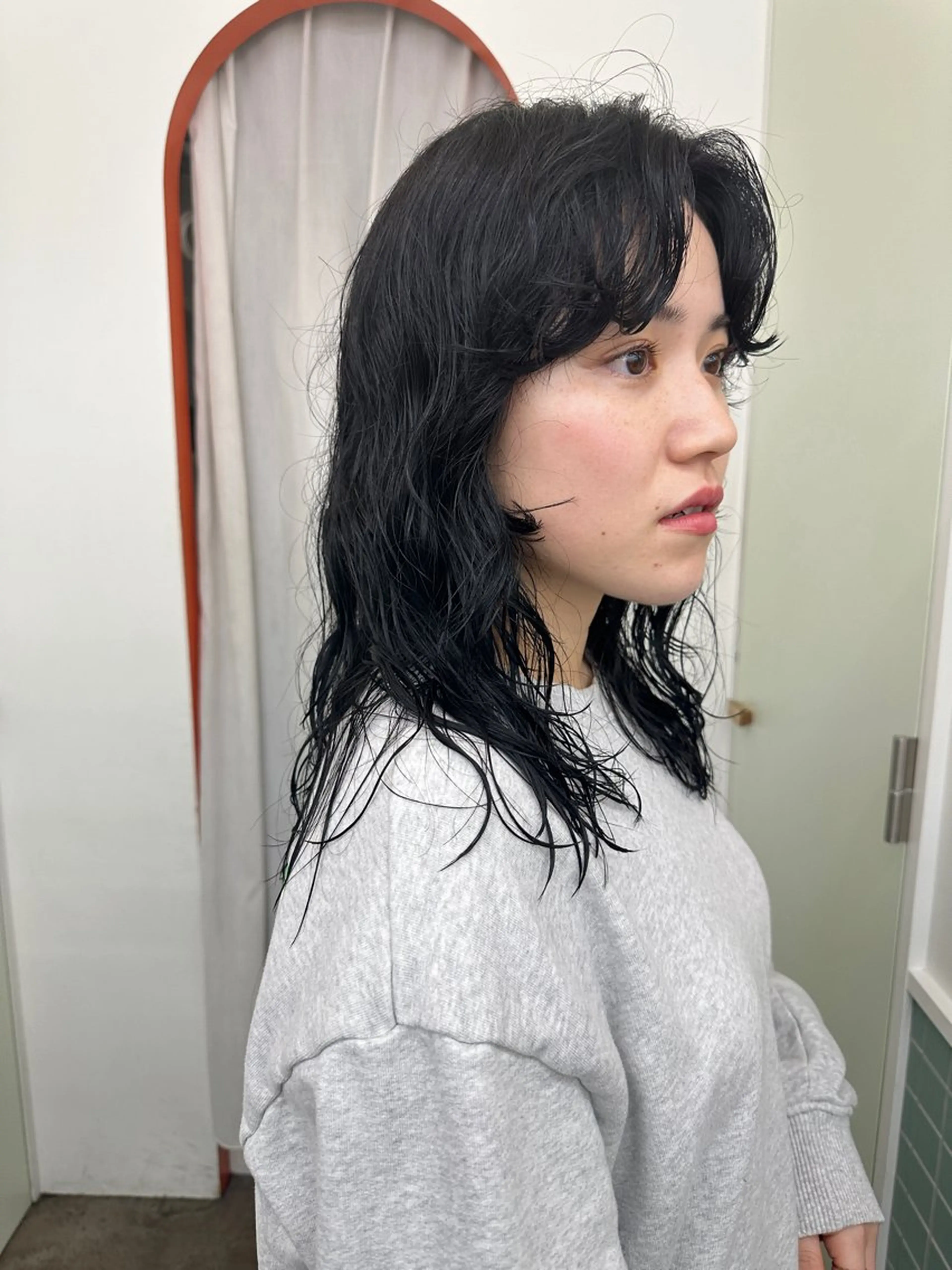 ミディアム パーマ ミディアムパーマ 縮毛矯正 カット パーマ トリートメント ボブ/レイヤー/ケア パーマ/リュウタのヘアスタイル