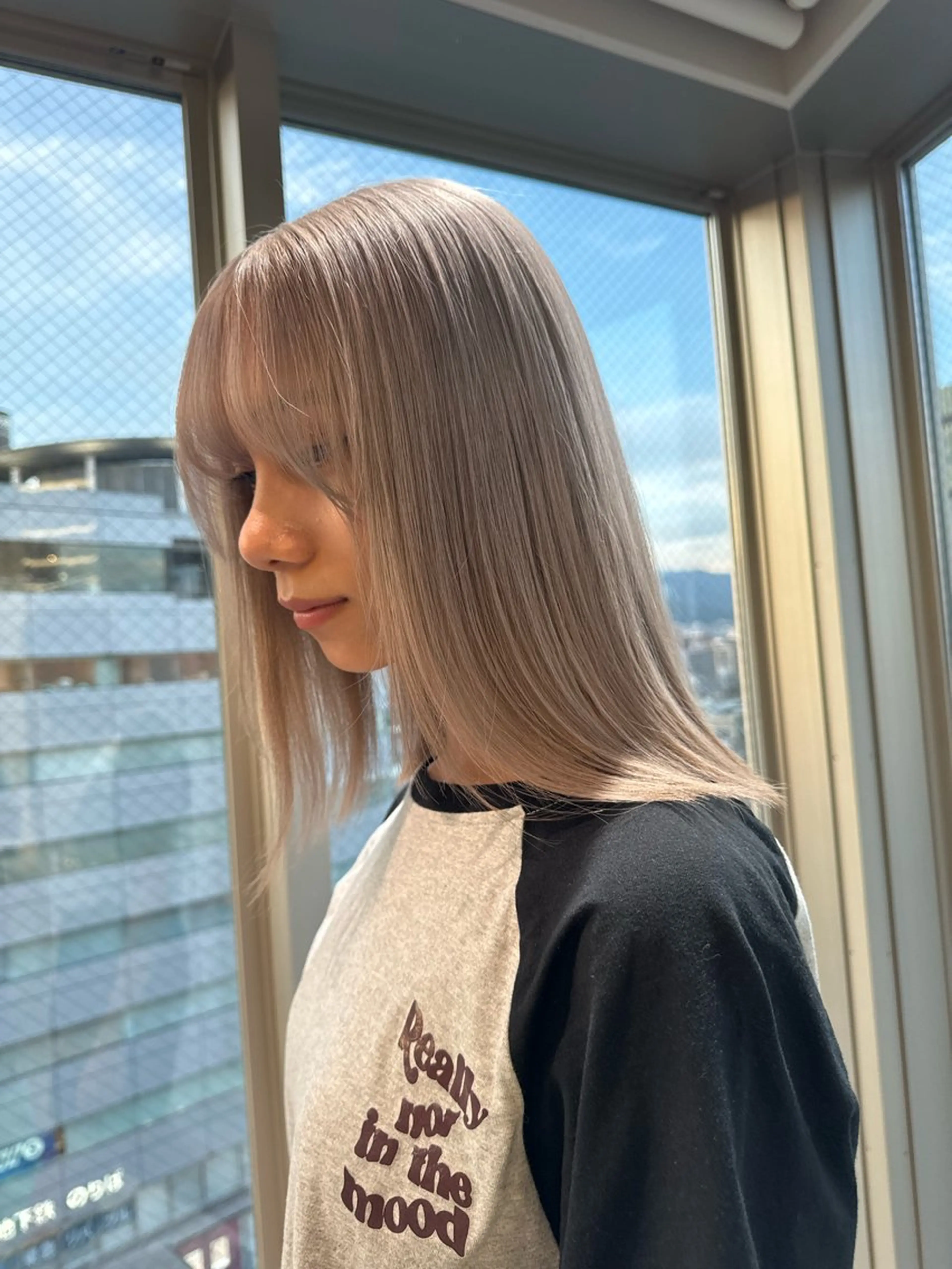 ミディアム カラー ヘアカラー トリートメント 店長　MANAMI ／ブリーチ／骨格ボブのヘアスタイル