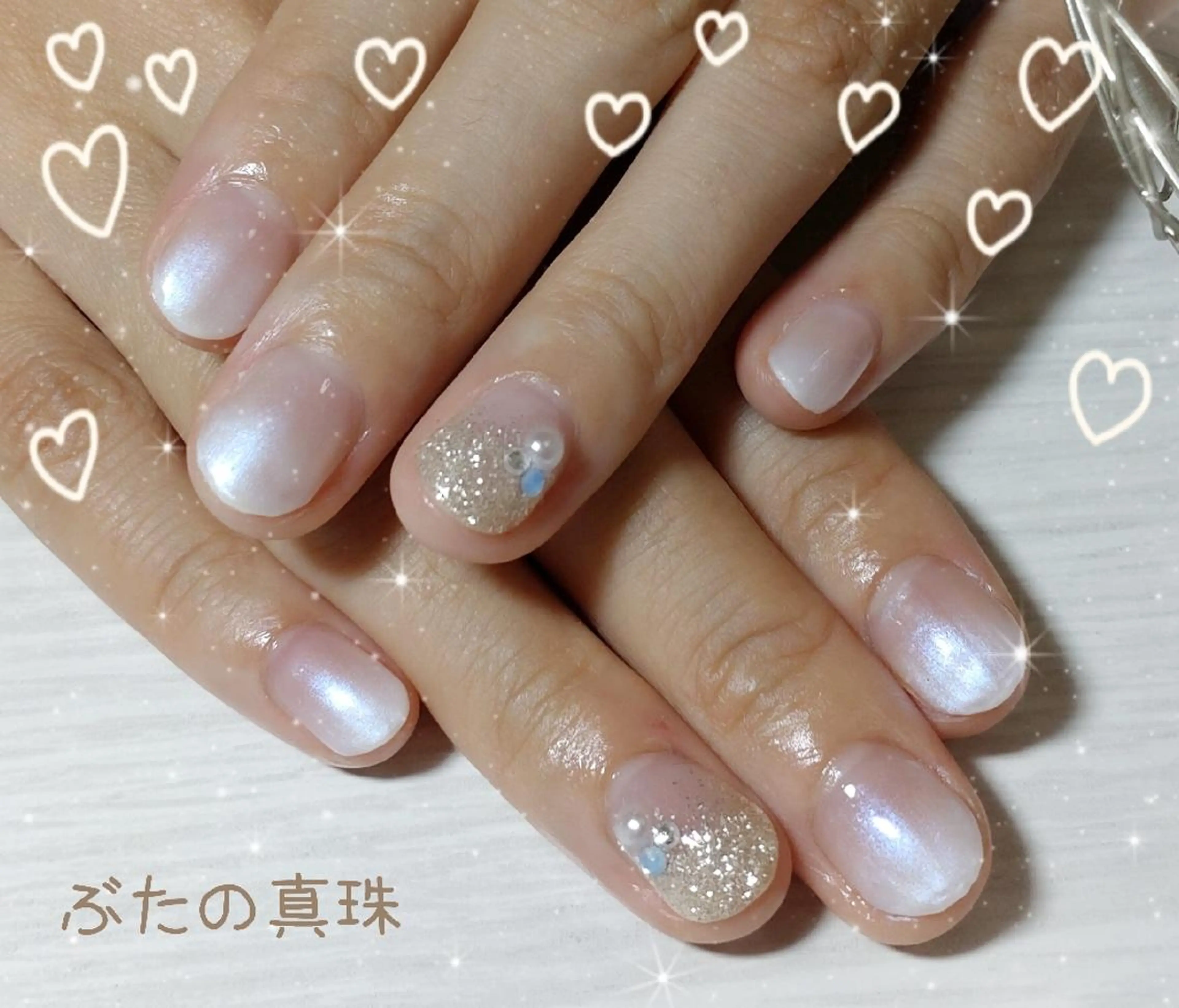 ネイル ブライダルネイル ハンドネイル 林 珠里のネイルデザイン