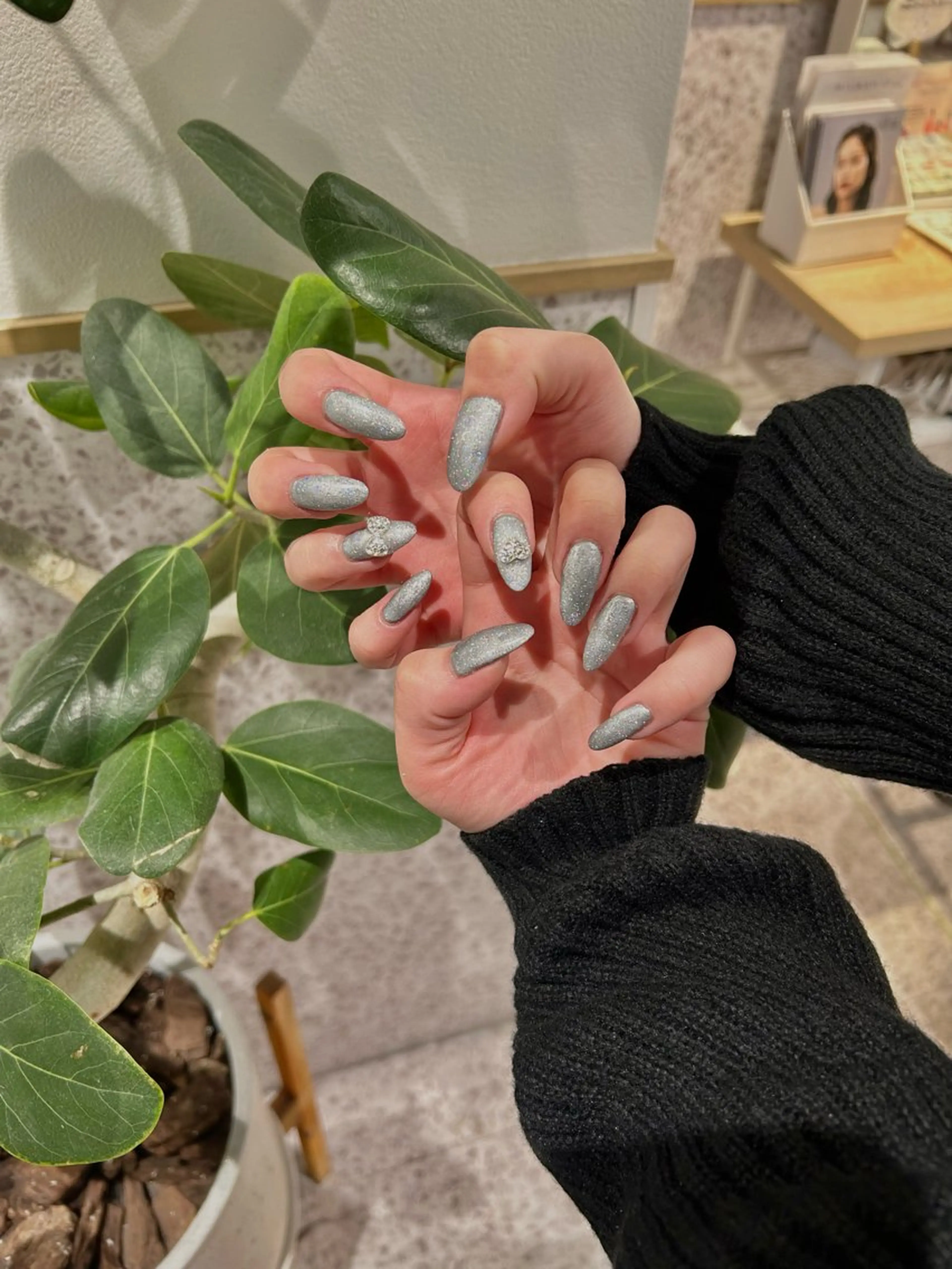 ネイル 成人式 長さ出し 韓国ネイル ショートネイル ♡ハイトーン★ ネイル/しの♡のヘアスタイル