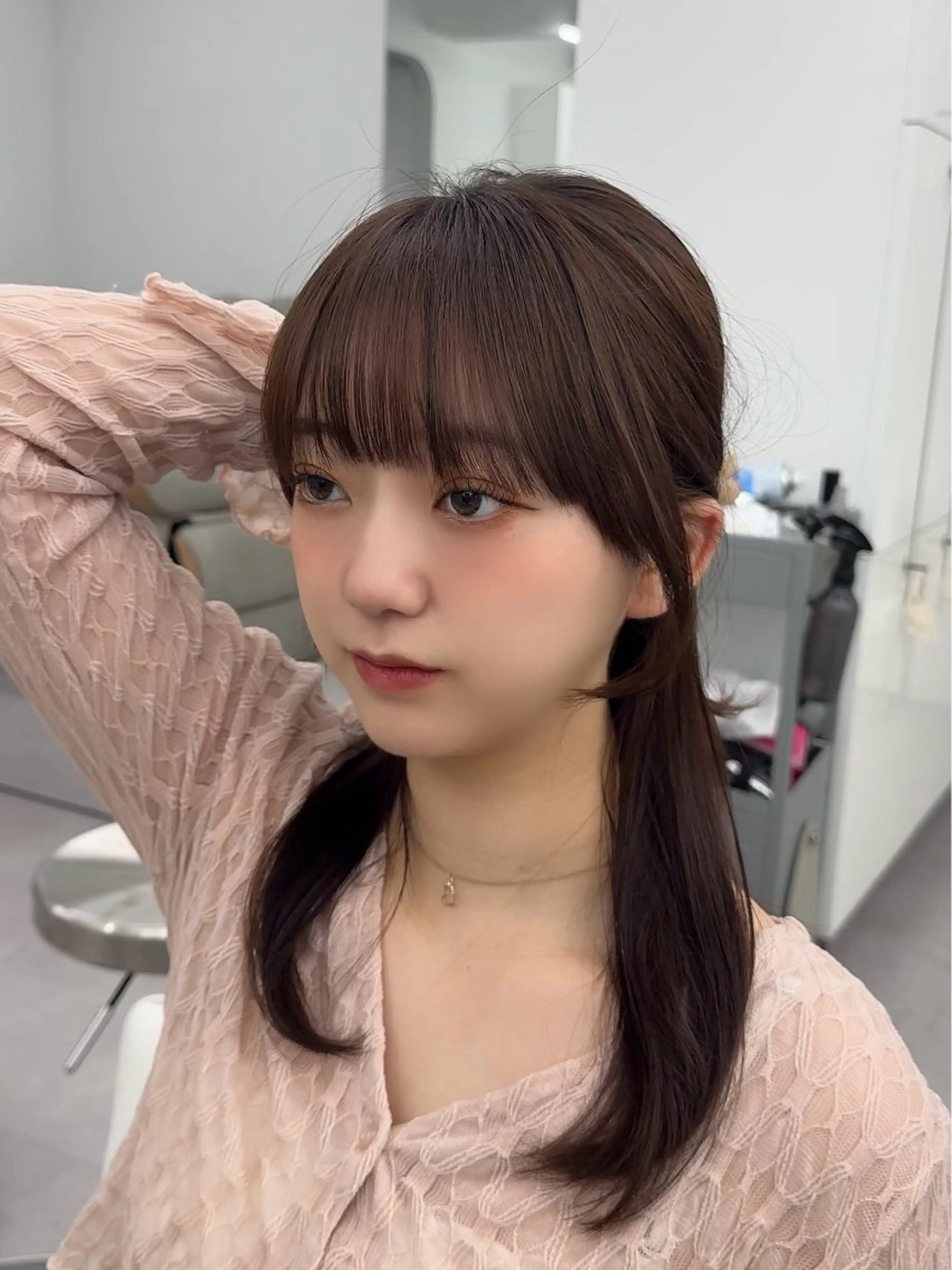 ミディアム カラー ヘアアレンジ 最小顔周り&レイヤー 特化/池袋/kokiのヘアスタイル