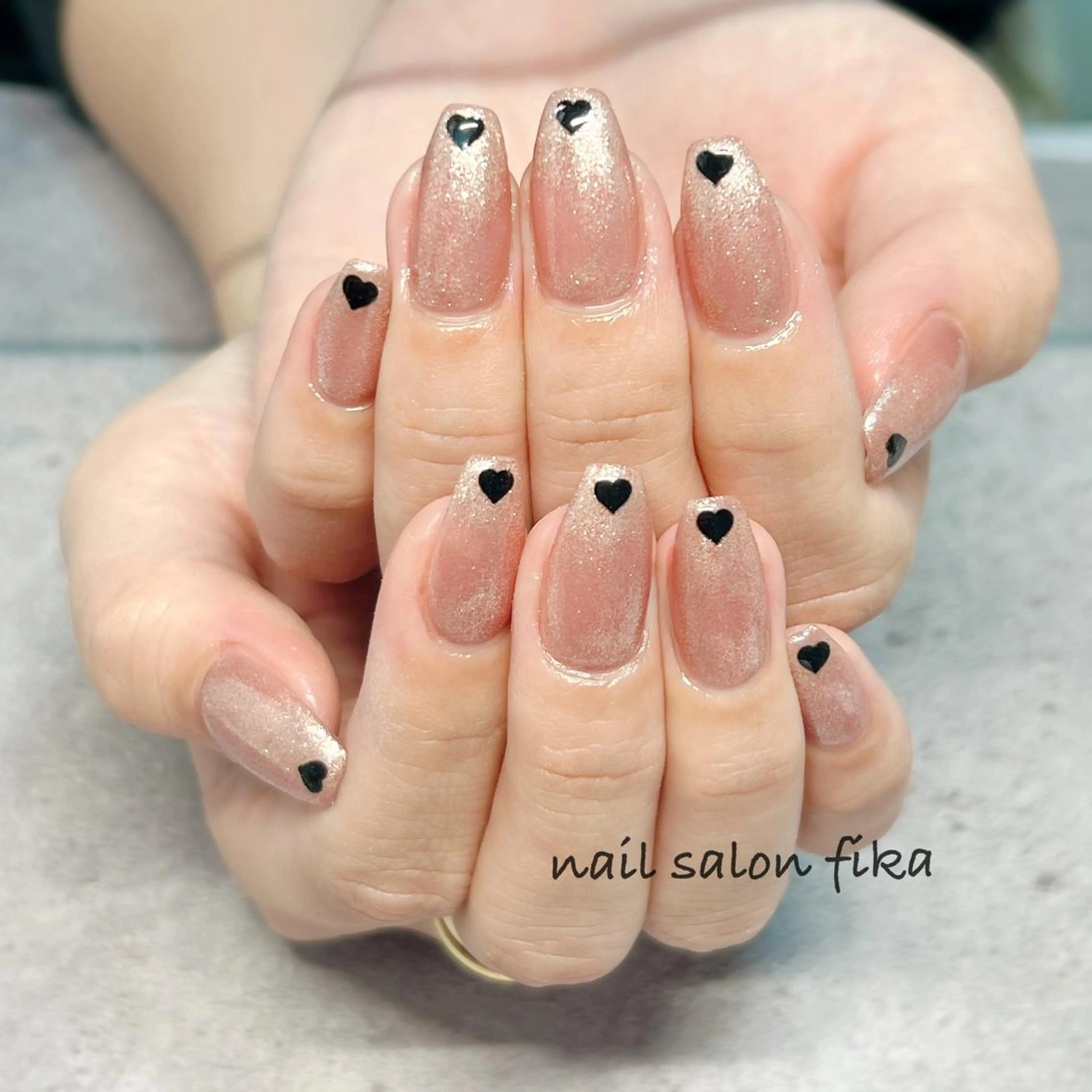 ネイル ラメ(グリッター) ピンク nail salon fikaのネイルデザイン