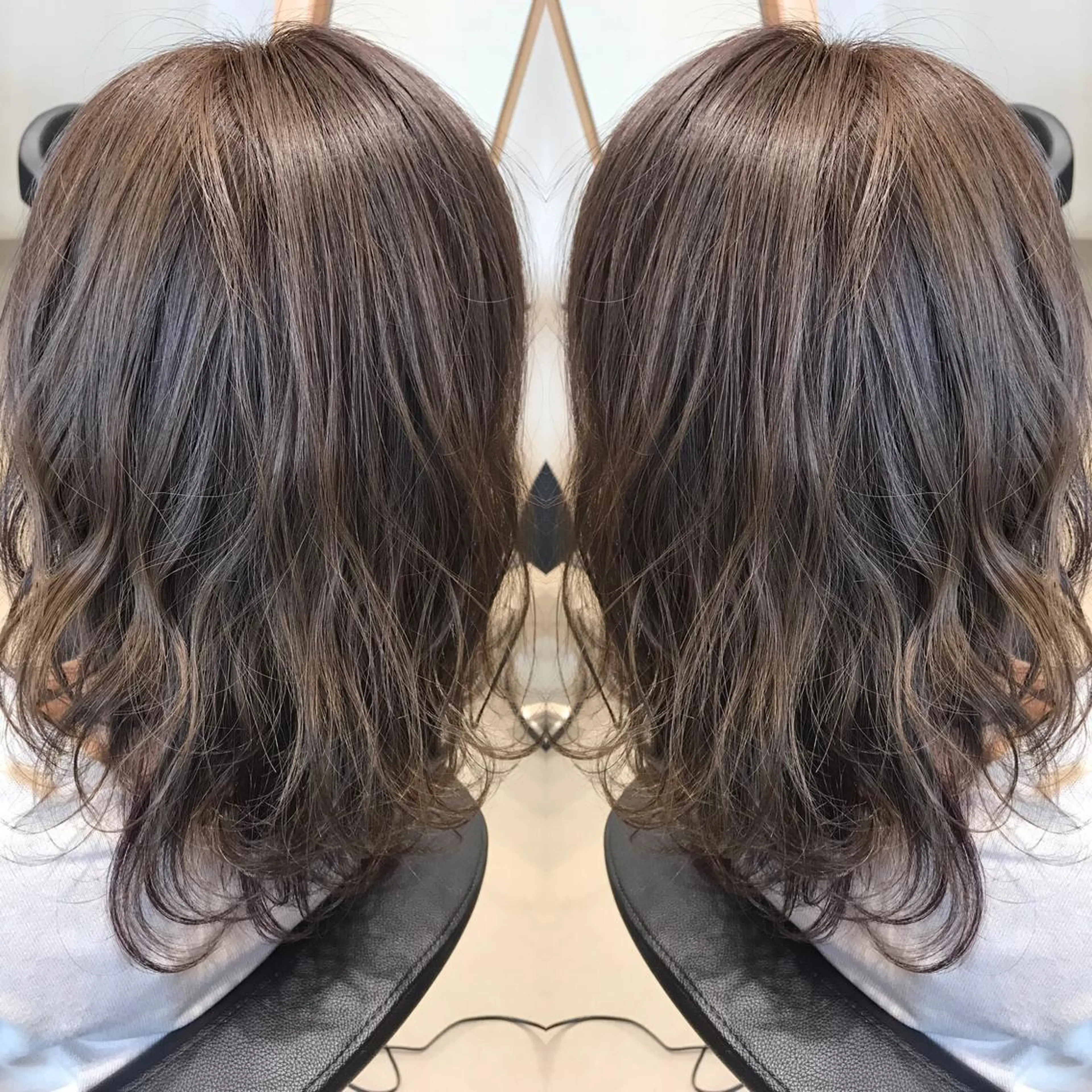 ミディアム カラー ブリーチ シルバー ヘアカラー 大久保 隆蔵のヘアスタイル