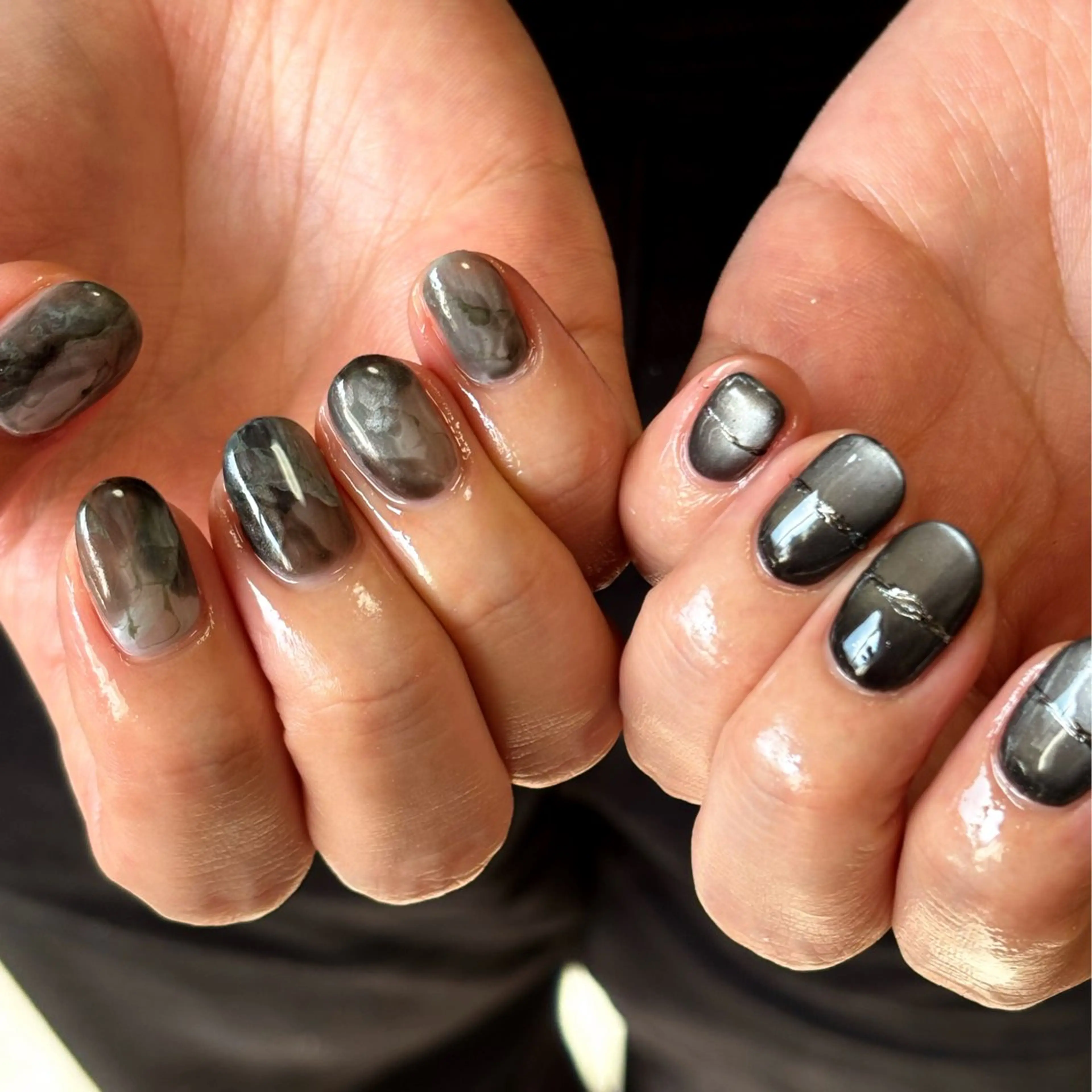 ネイル ジェルネイル マグネットネイル ニュアンスネイル オフィスネイル ワンカラーネイル ハンドネイル tamu nail 　金町のネイルデザイン