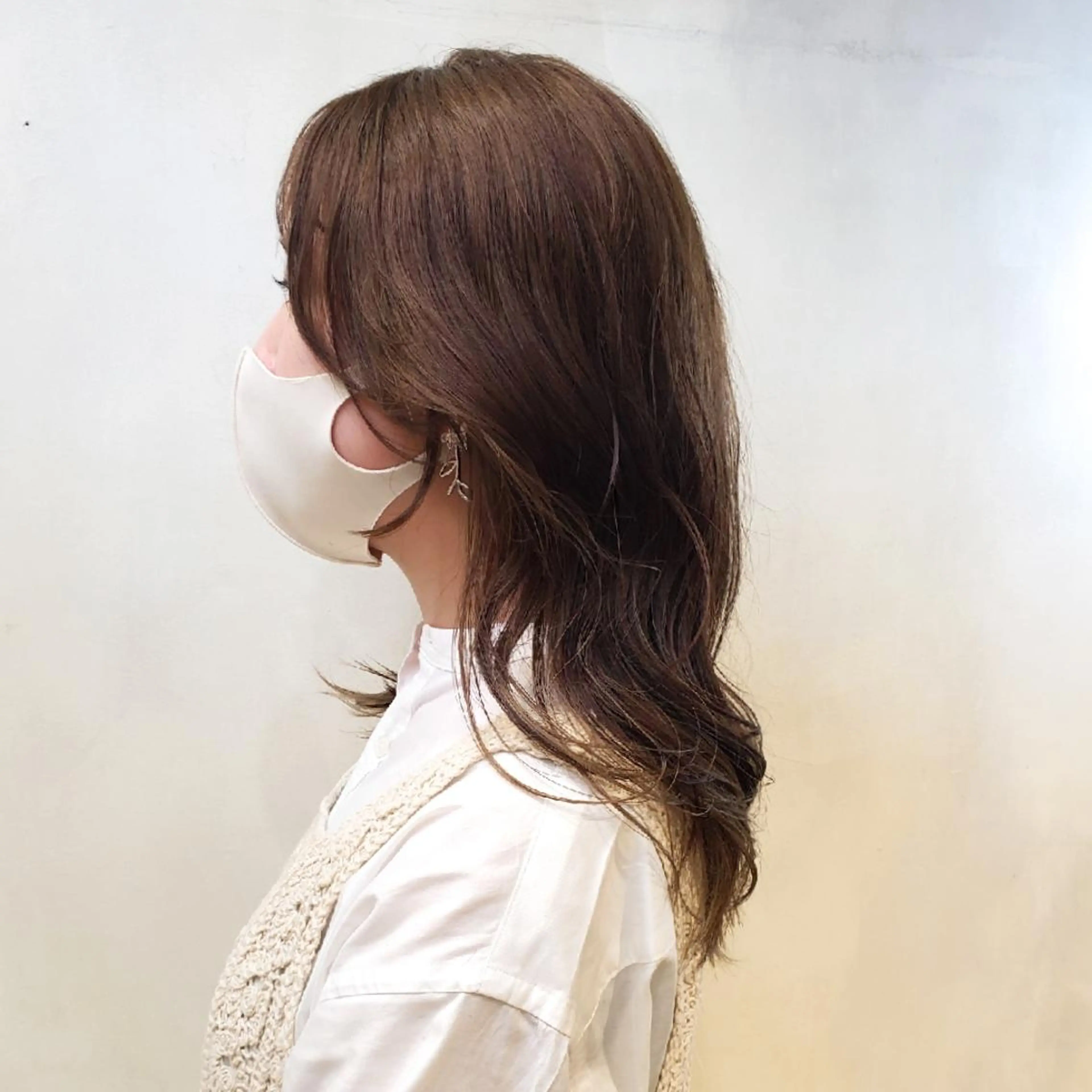 セミロング 顔周りカット 韓国風ヘア レイヤーカット 韓国レイヤー　 suzuのヘアスタイル