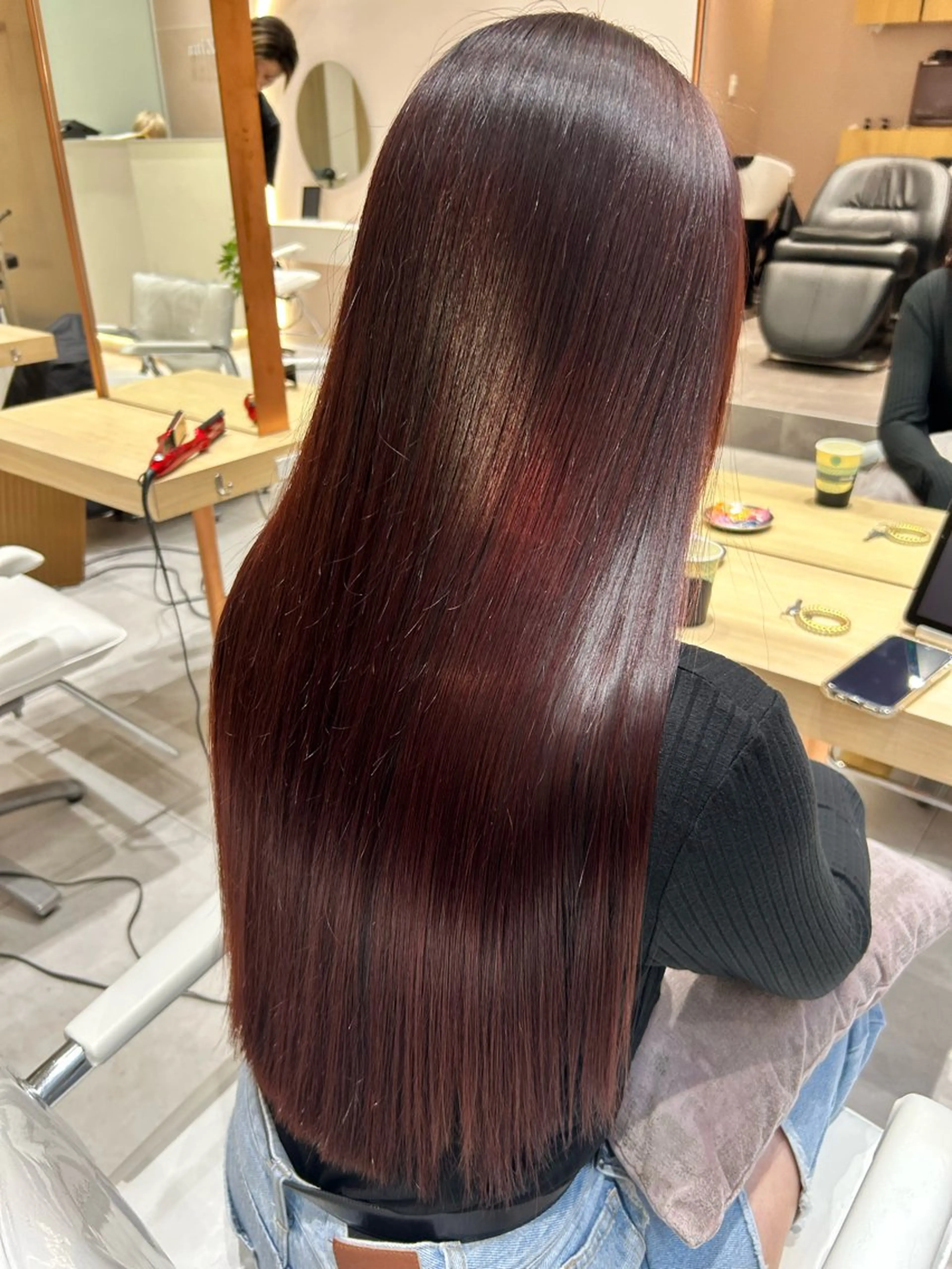 ロング カラー ベージュカラー 黒髪 ブラウンカラー 透明感カラー グレージュ カット ヘアカラー 縮毛矯正 トリートメント 中澤/韓国風/ 艶髪/髪質改善のヘアスタイル