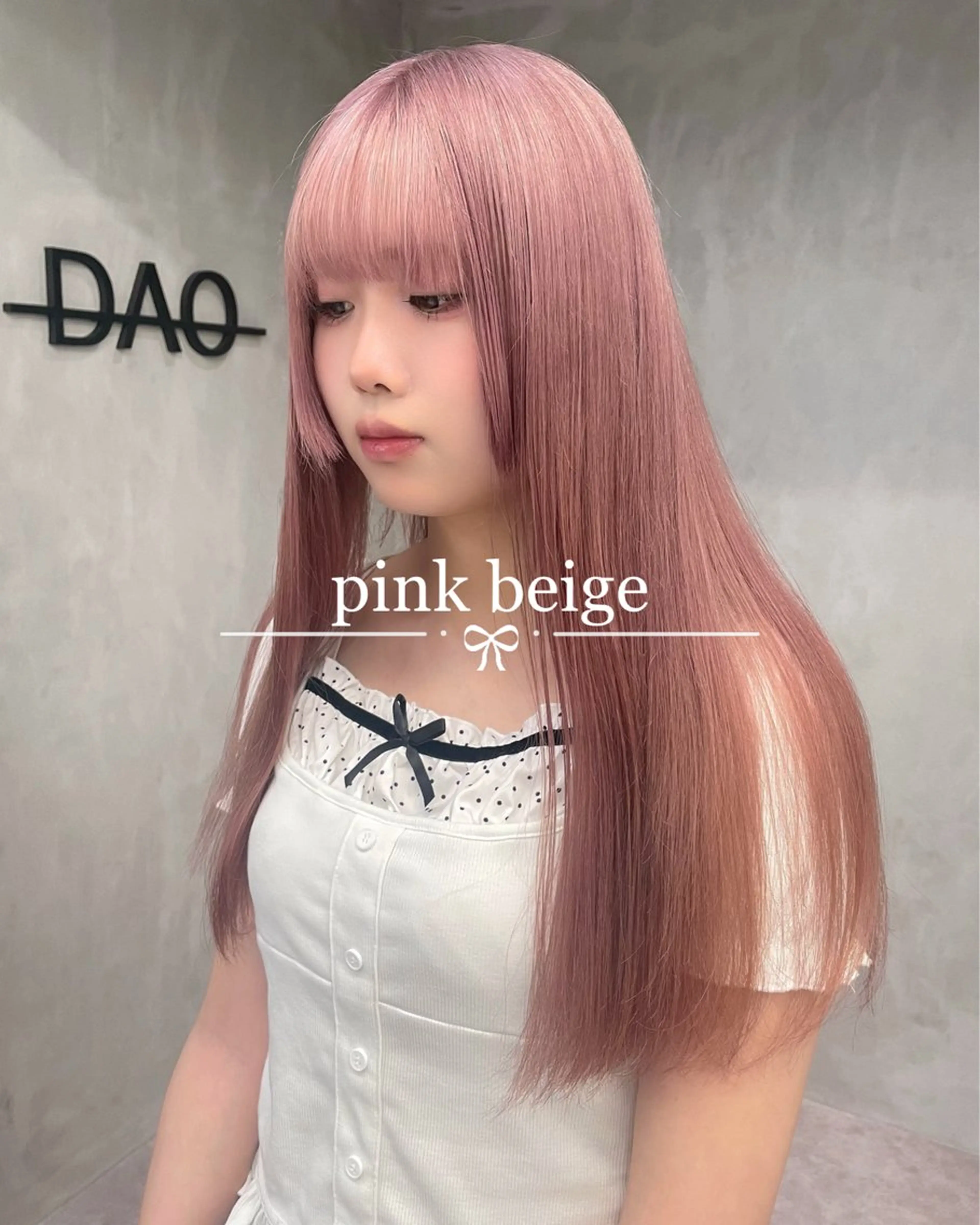 ロング カラー ベージュカラー ブリーチ ピンクカラー ピンクベージュ ヘアカラー 心斎橋/ハイトーン/ airi⠀のヘアスタイル