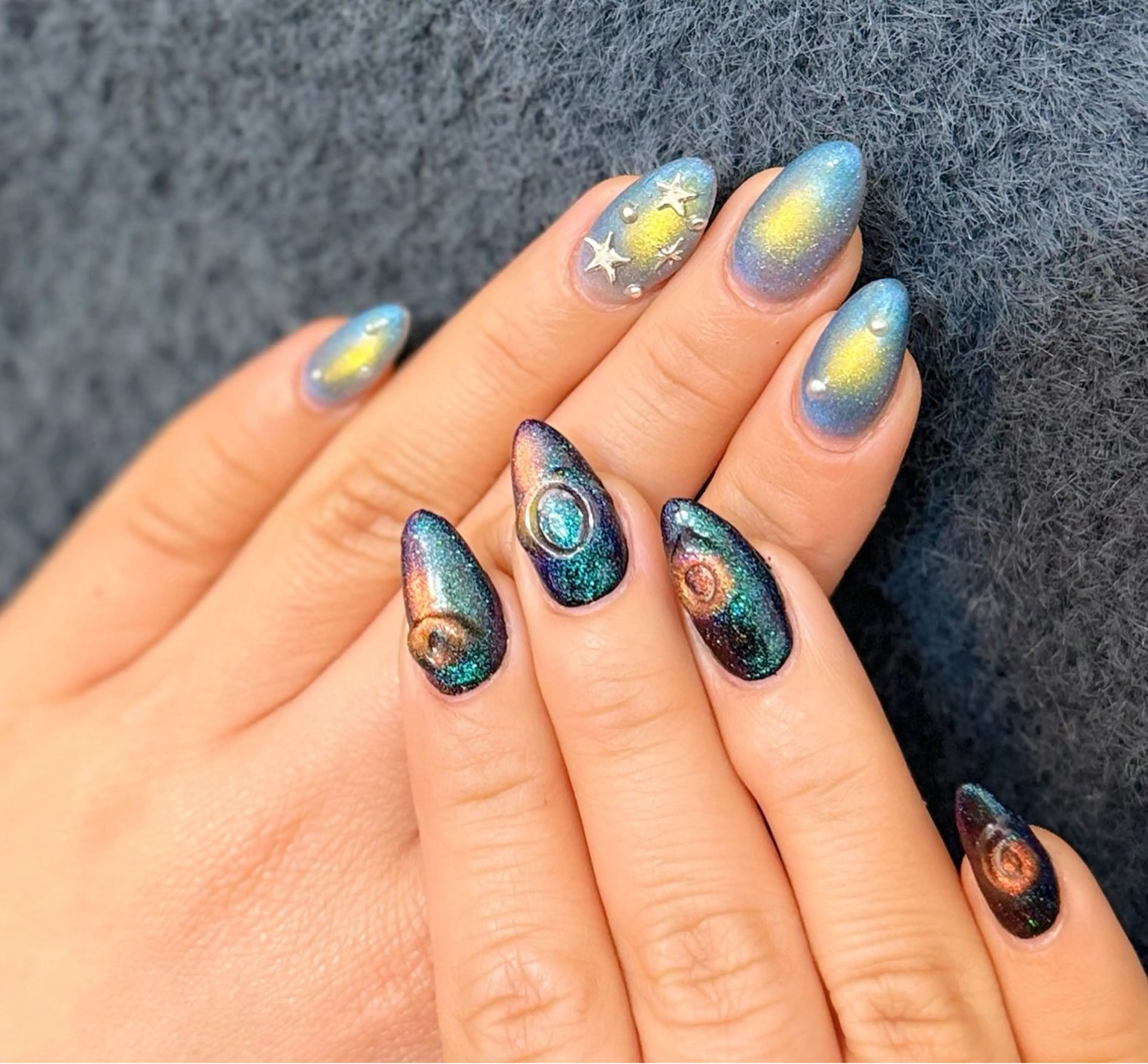 ネイル 長さ出し ジェルネイル マグネットネイル メンズネイル ニュアンスネイル ハンドネイル マイムネイル所属・MIMnail メンズネイリストのネイルデザイン