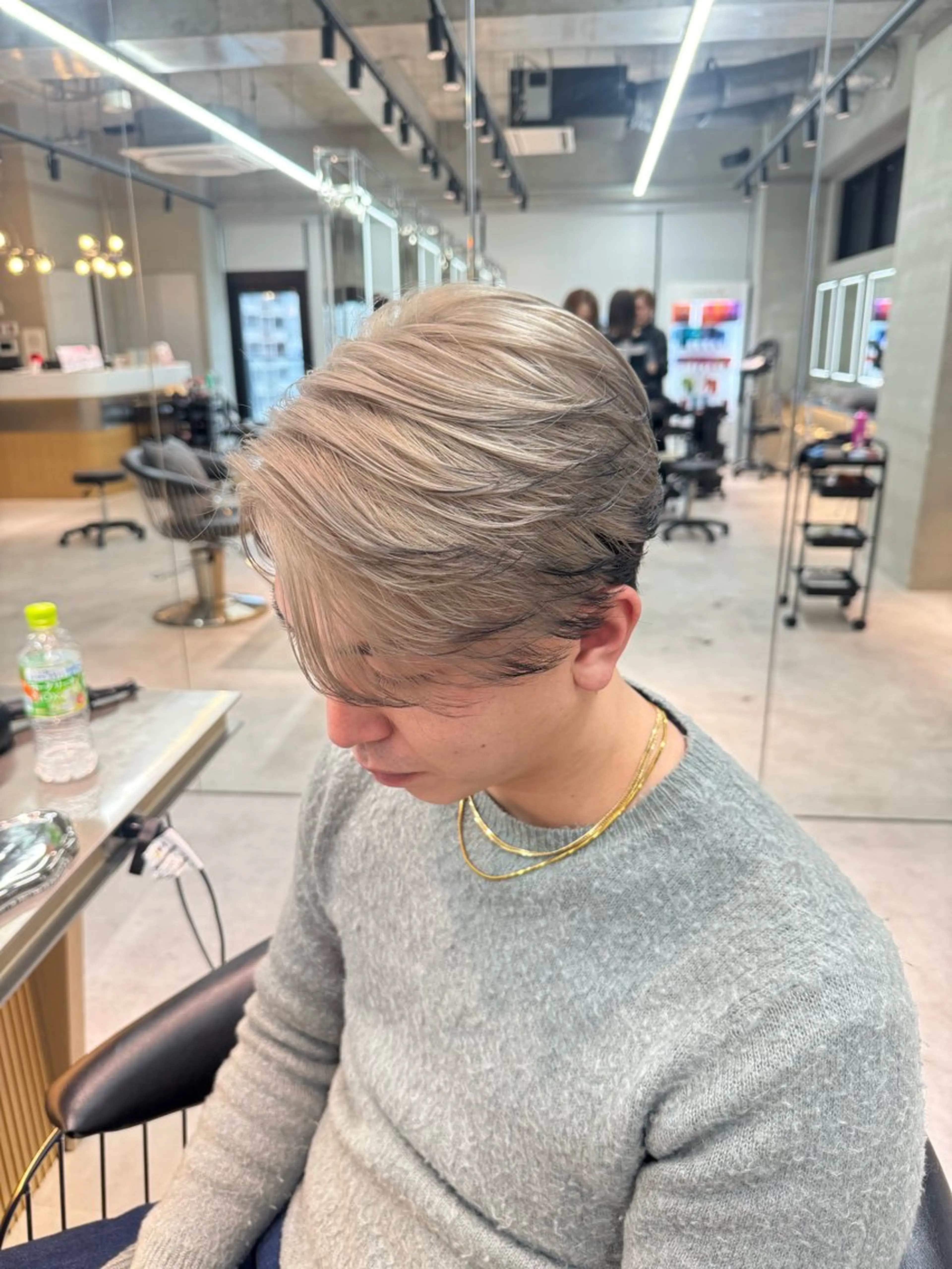 ミディアム カラー メンズ ヘアカラー トリートメント ARIA💎縮毛矯正 ブリーチ💎複雑履歴のヘアスタイル