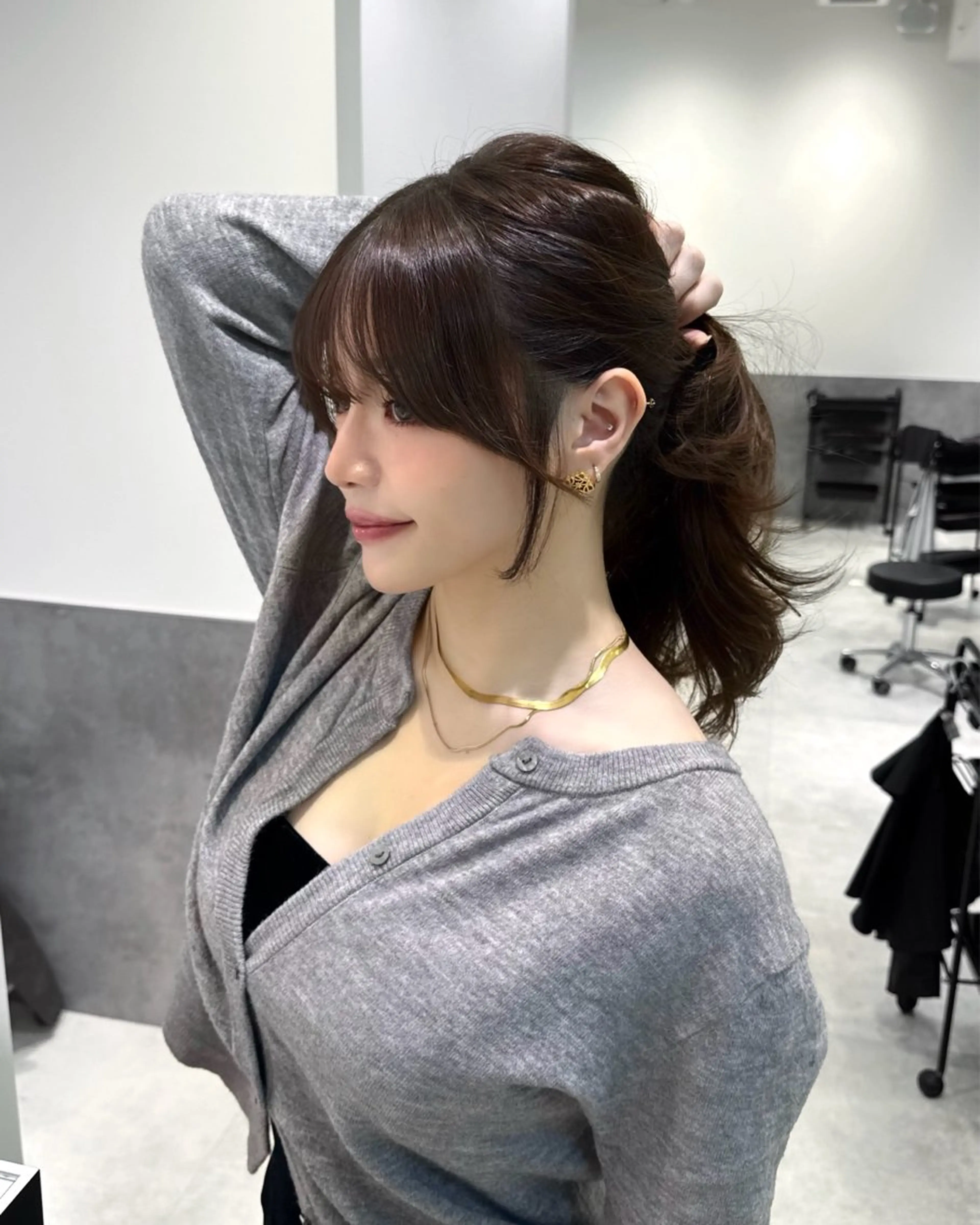 ロング 顔周りカット 小顔カット カット ヘアカラー トリートメント GO TODAY 原宿Verno店所属・韓国系支持率No.1 レイヤー特化/きょうのヘアスタイル