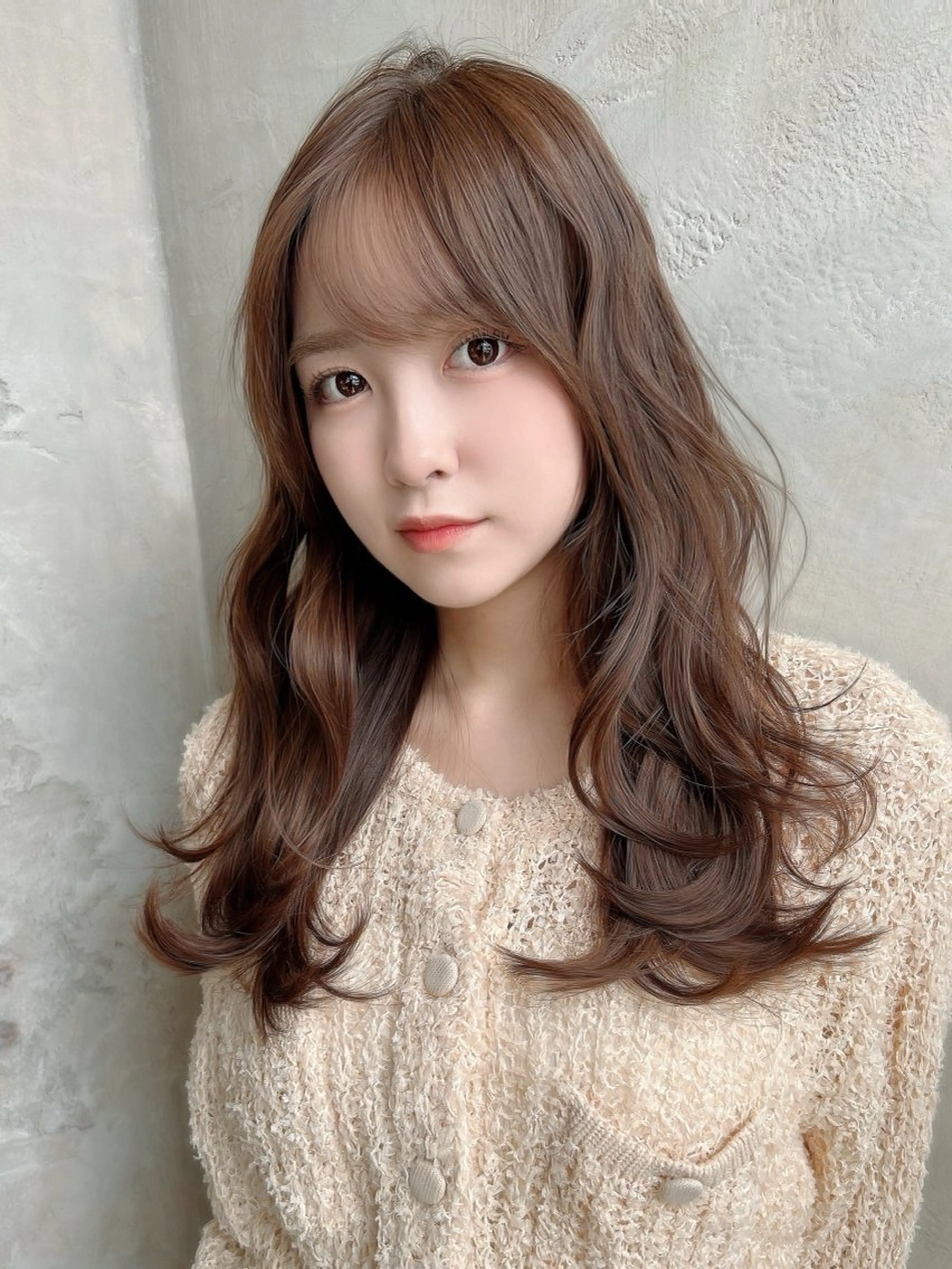 セミロング カラー パーマ カット ヘアカラー トリートメント 新宿✨顔周りカット 韓国ヘア/坂本亜裟海のヘアスタイル