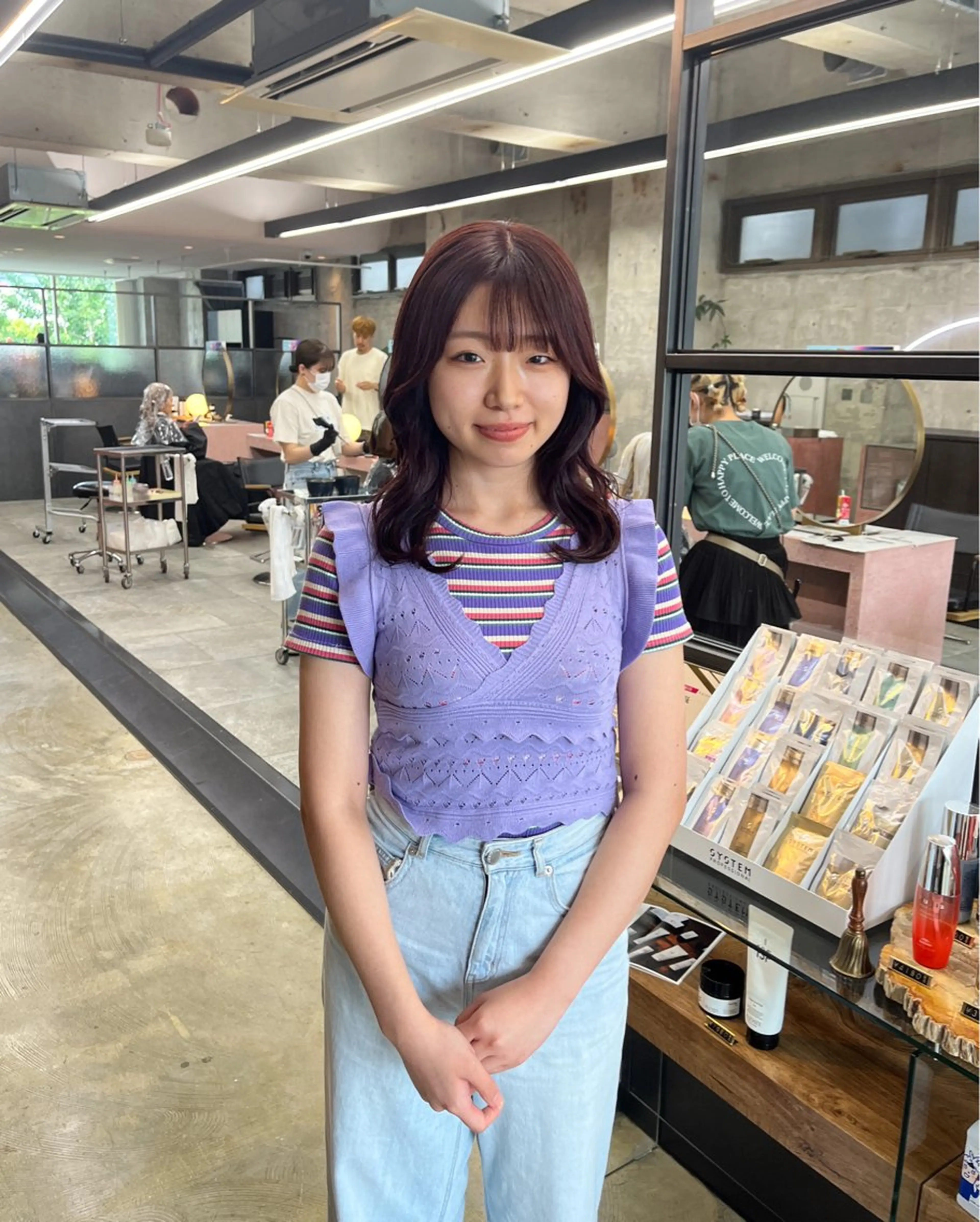 セミロング カット ヘアカラー トリートメント benji所属・名駅/ブリーチカラー /レイヤー/髪質改善のヘアスタイル