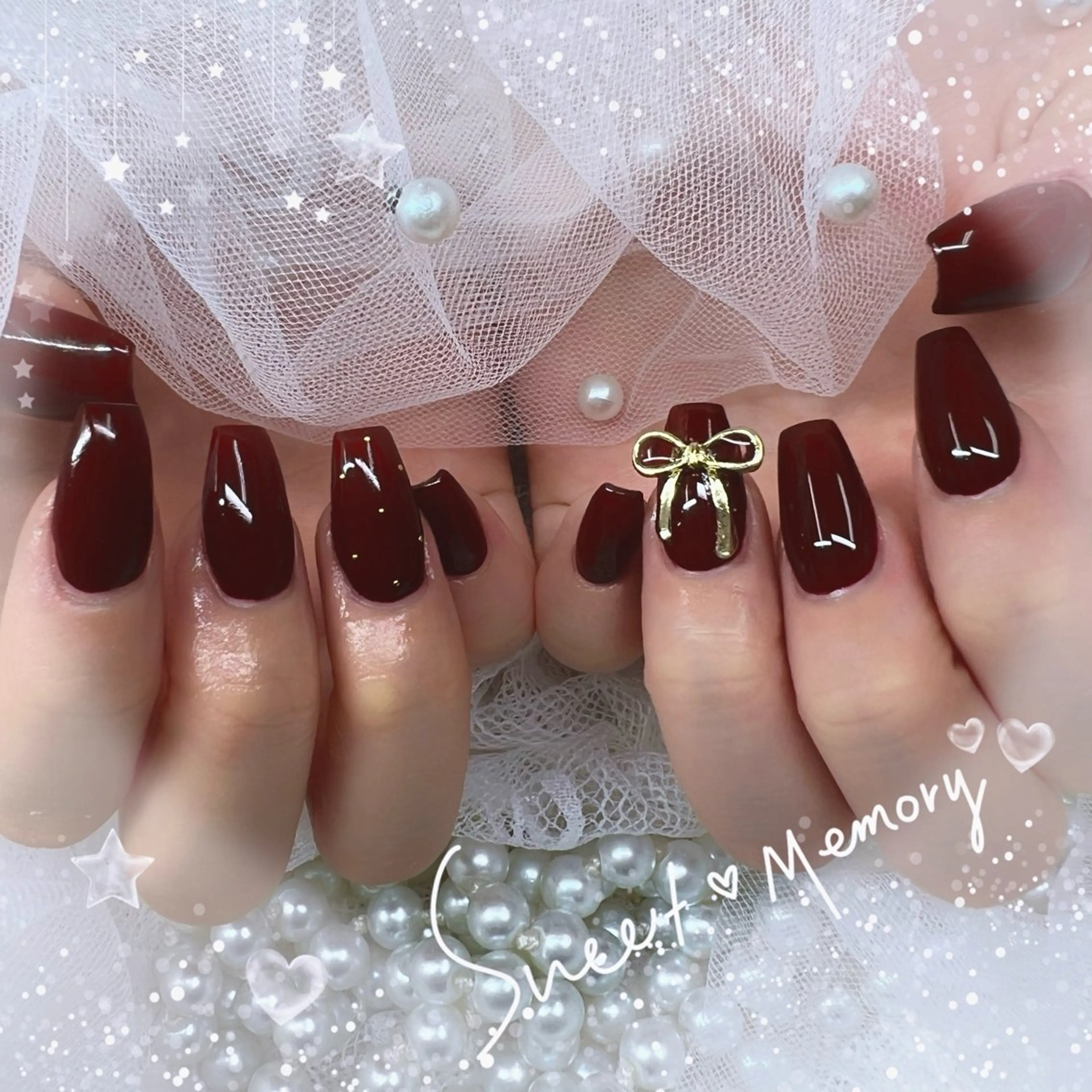 ネイル チークネイル フレンチネイル ガーリー ガラスフレンチ グラデーション ハンドネイル Chill Nailsalonのネイルデザイン