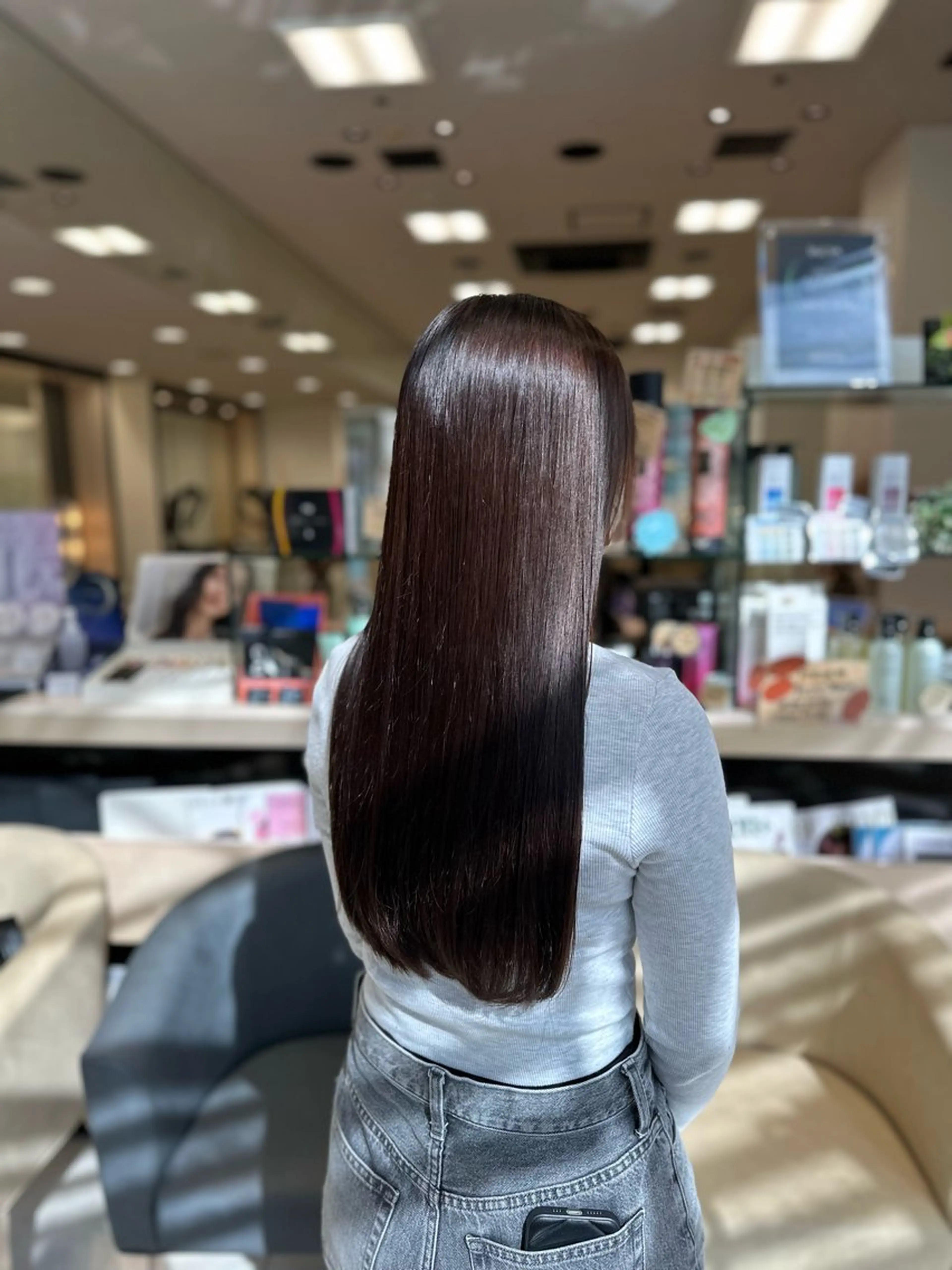 ロング パーマ 縮毛矯正 カット 縮毛矯正 トリートメント クロスパーマ/うる艶 カラー/Kurumiのヘアスタイル