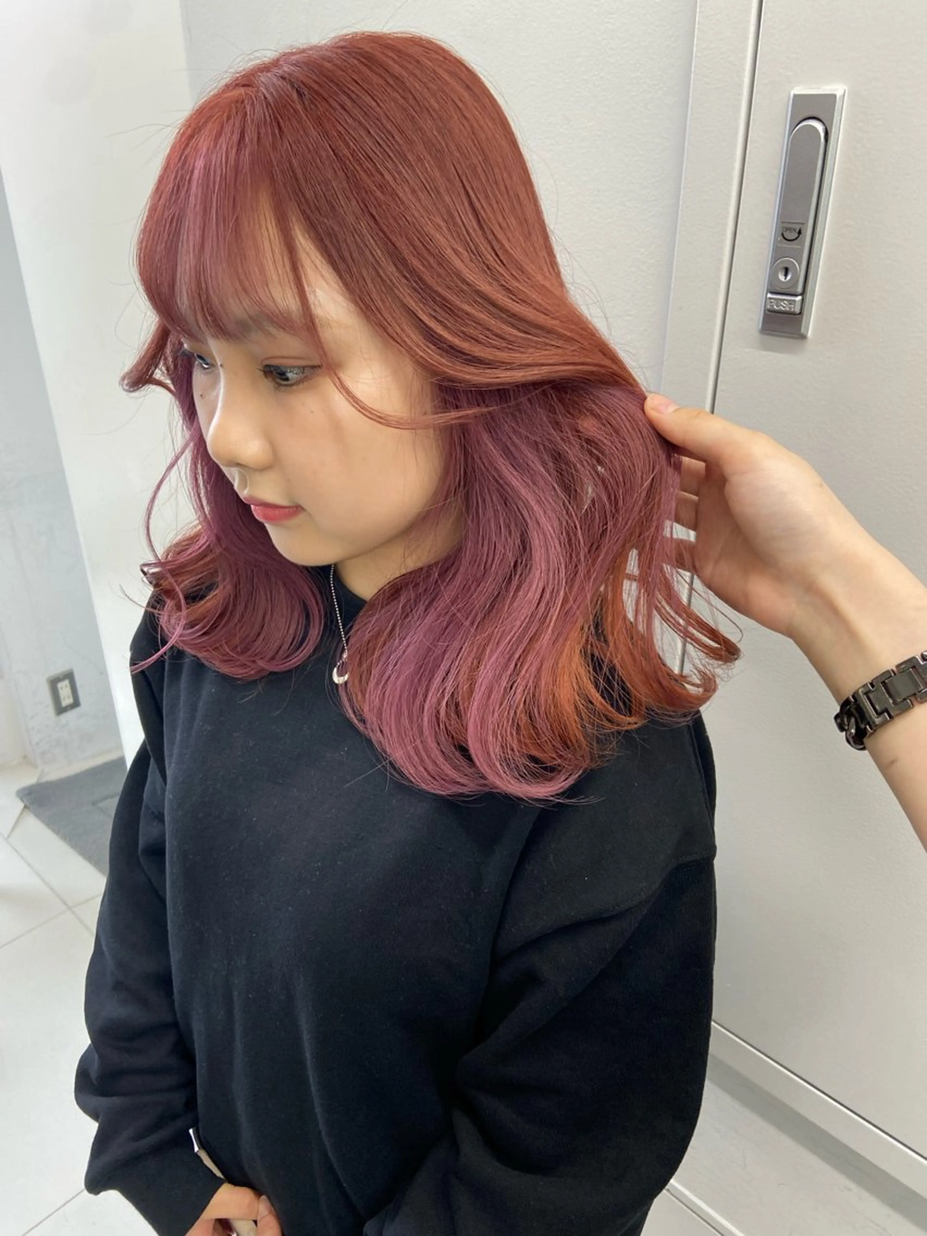 ミディアム ヘアカラー トリートメント 韓国レイヤー/ヘア カラー🎀ayamiのヘアスタイル