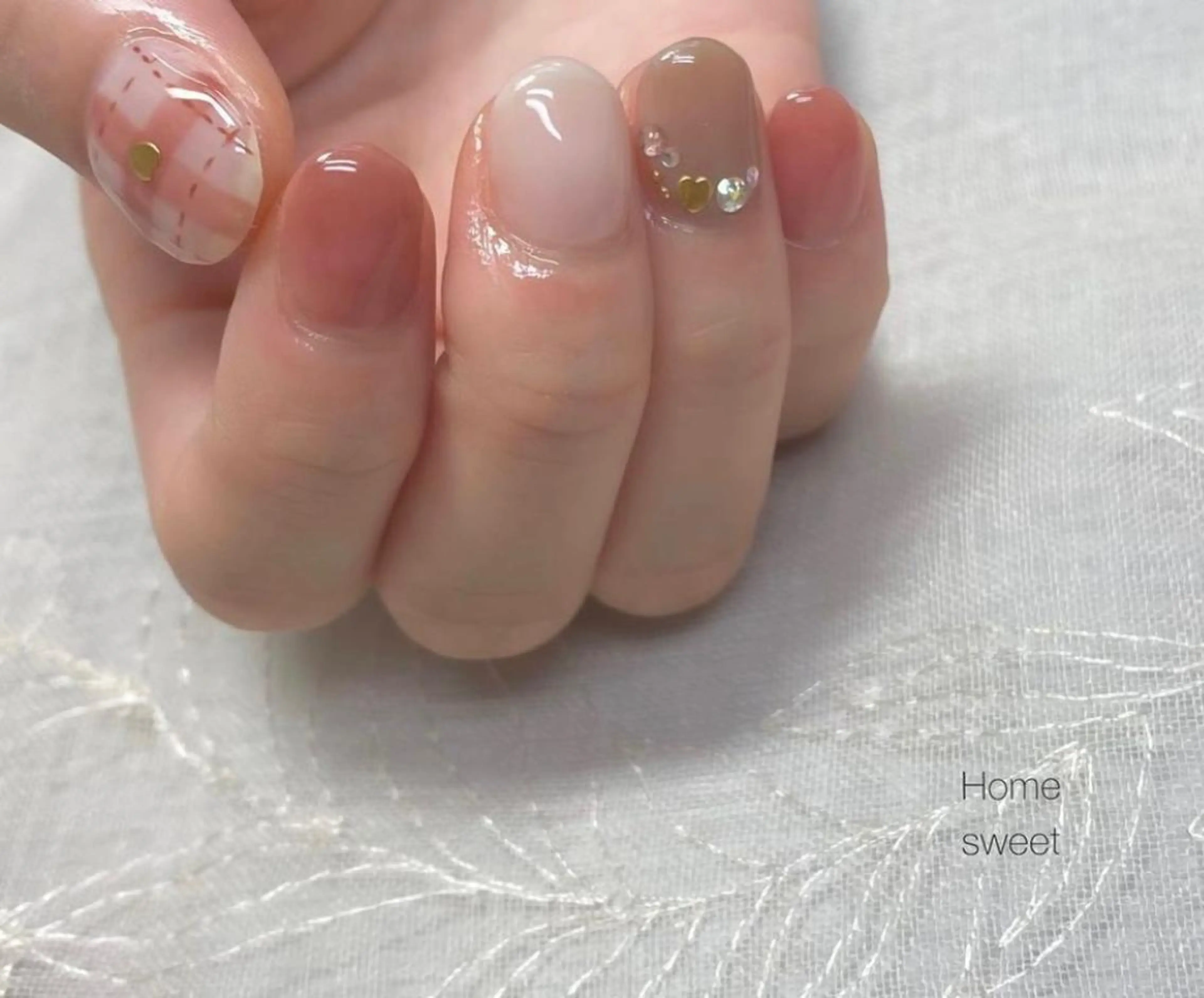 ネイル ハンドネイル ショートネイル. Home sweetのネイルデザイン