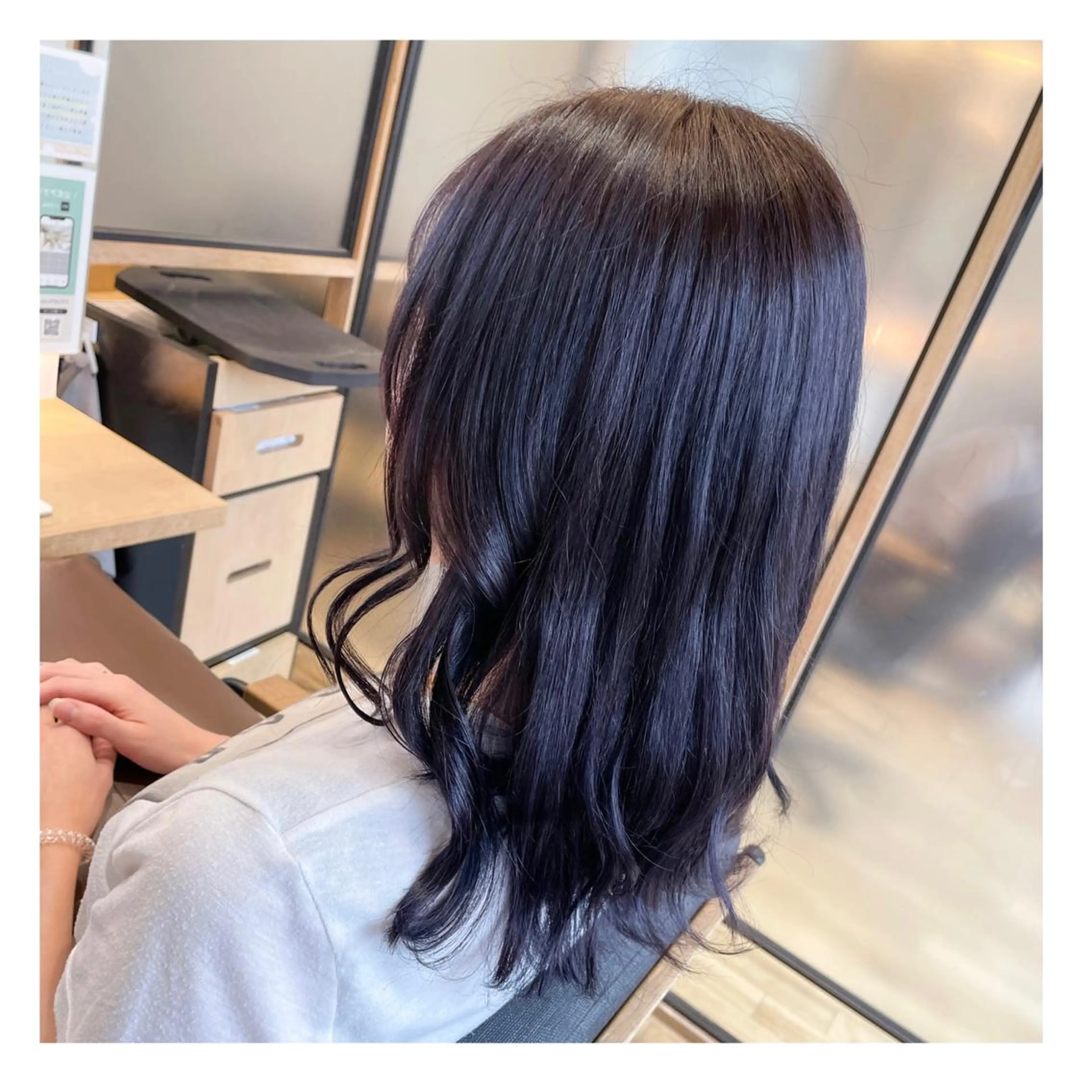 セミロング カラー ブリーチ ブルーカラー ラベンダーカラー ヘアカラー トリートメント ❁⃘ ち だ り さ ❁⃘のヘアスタイル