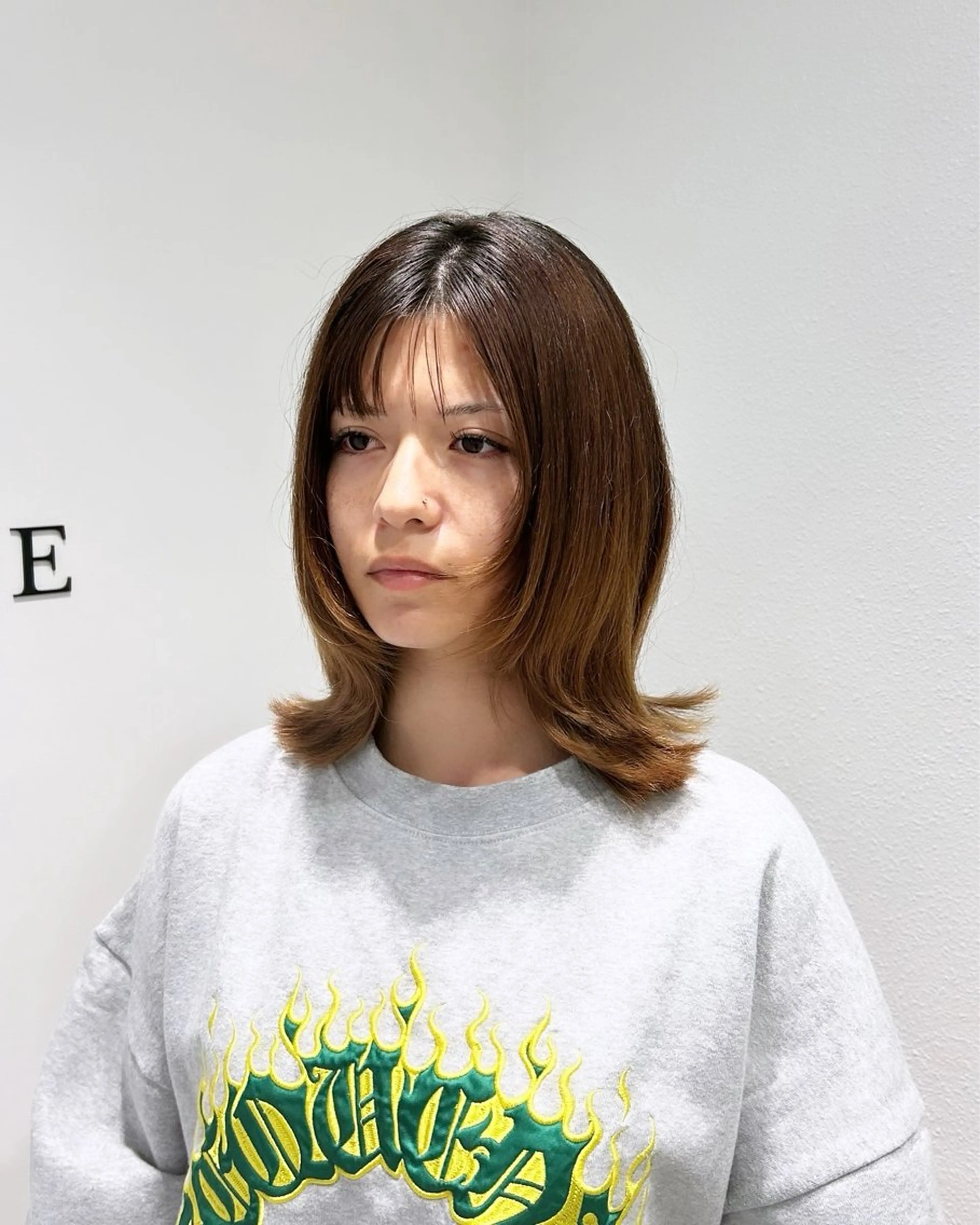 ミディアム ボブレイヤー ボブ くびれヘア レイヤーカット ヘアセット/暖色 /レイヤー 山田寛菜のヘアスタイル