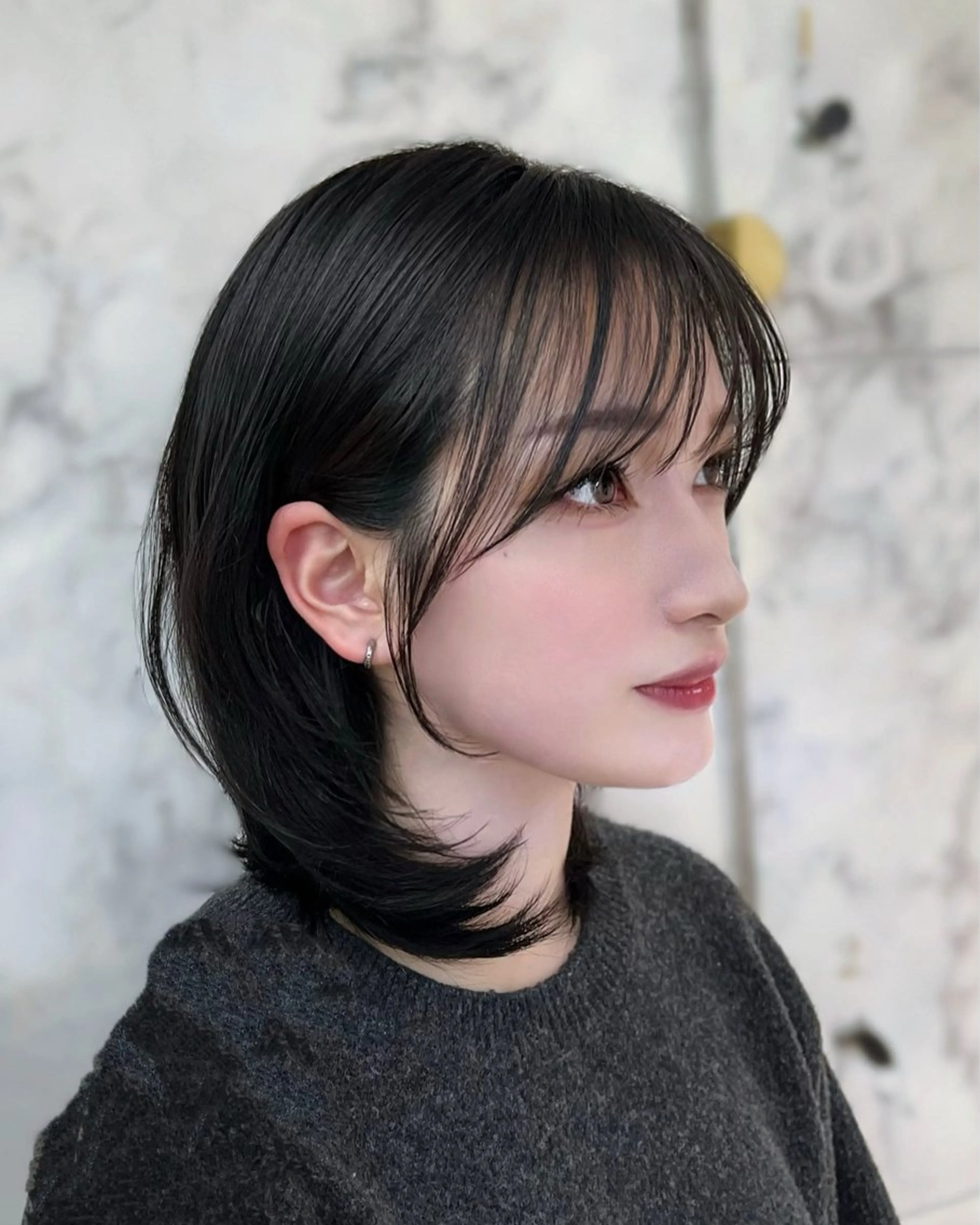 ミディアム カラー 顔周りカット カット ヘアカラー トリートメント 🏅韓国ヘア/新宿/ レイヤー/KSukeのヘアスタイル