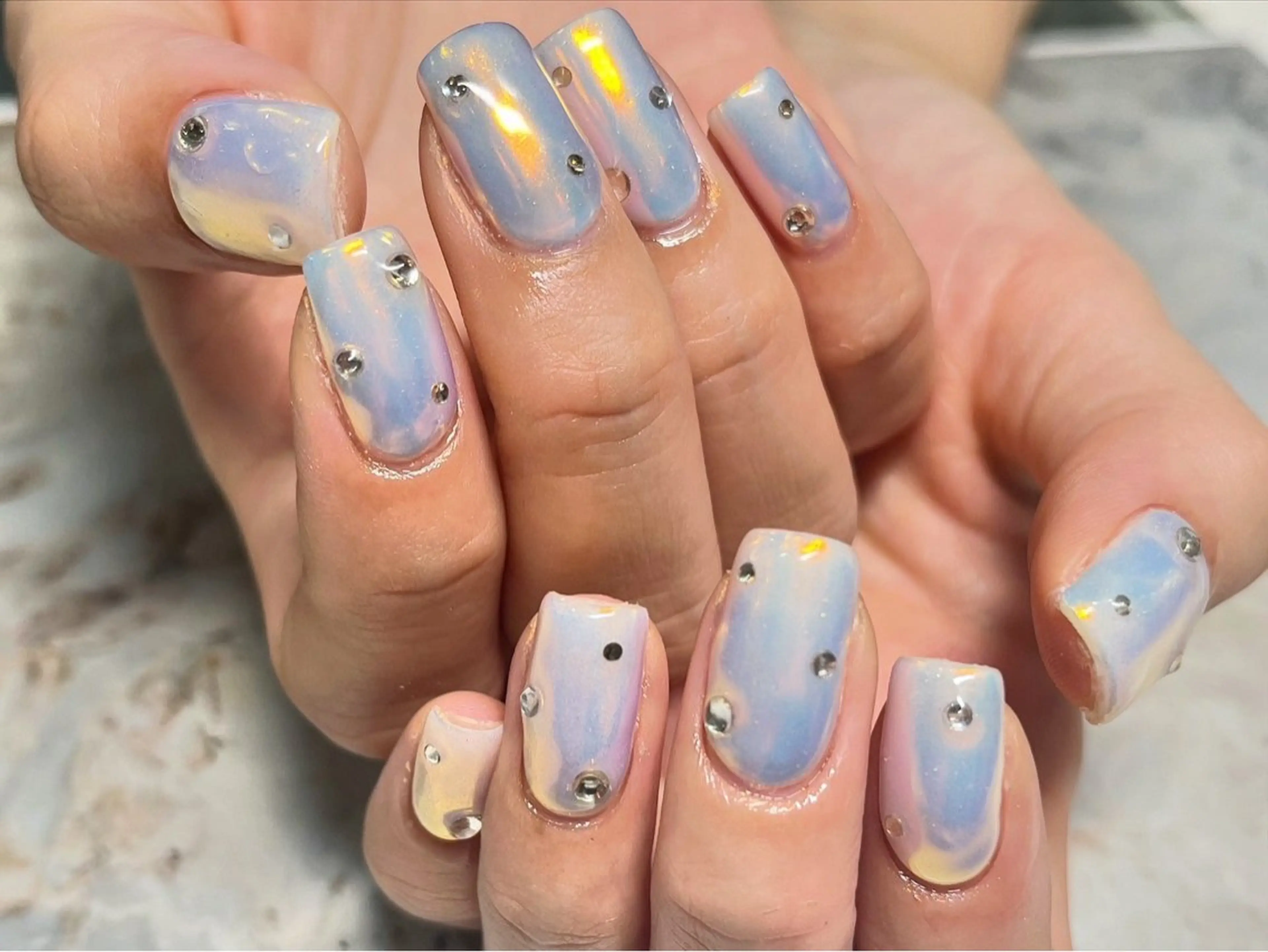 ネイル オーロラネイル ワンホンネイル ハンドネイル フットネイル mieux YUKoのネイルデザイン