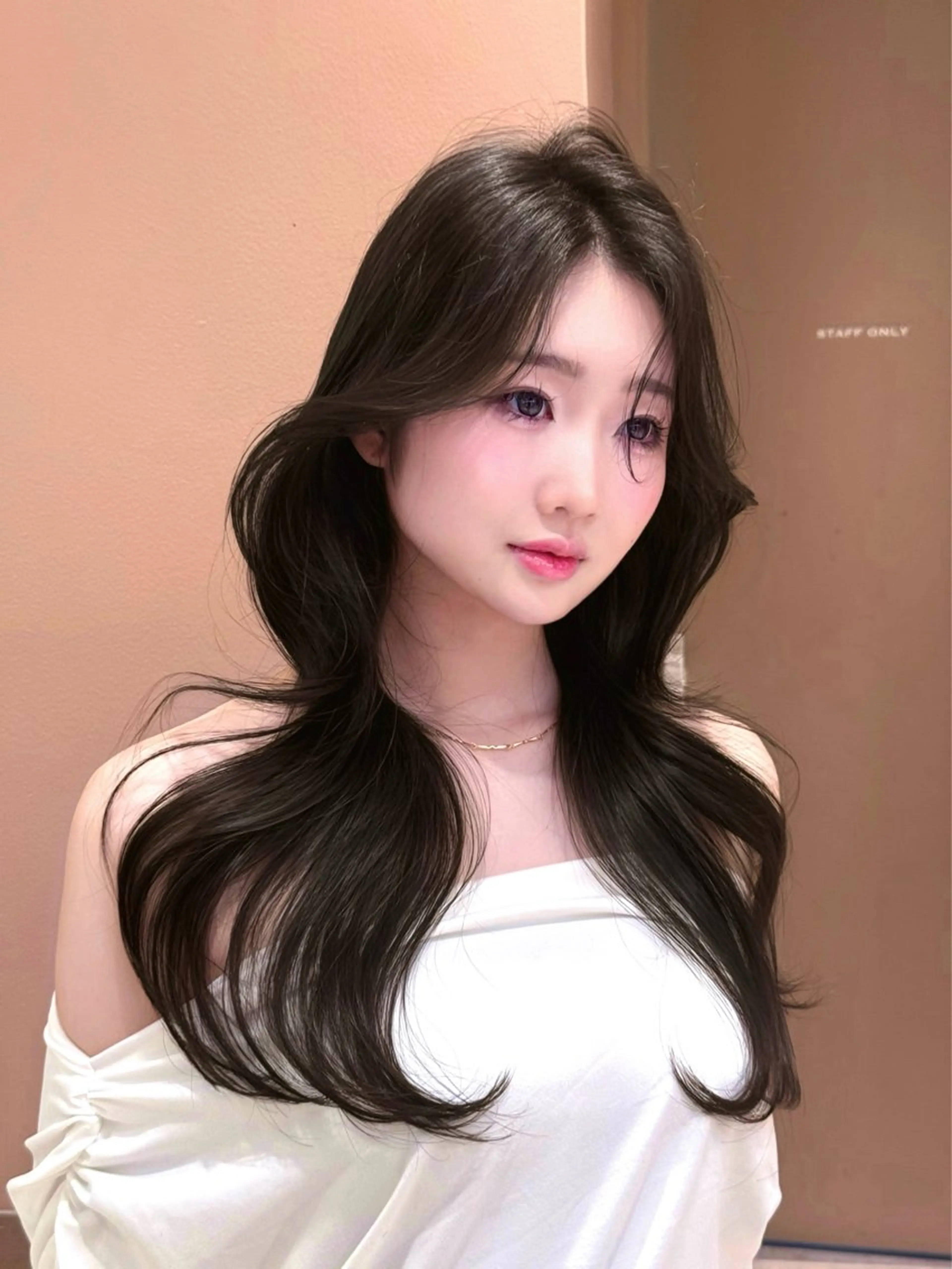 ロング 縮毛矯正/レイヤー 韓国/顔まわり/夢音のヘアスタイル