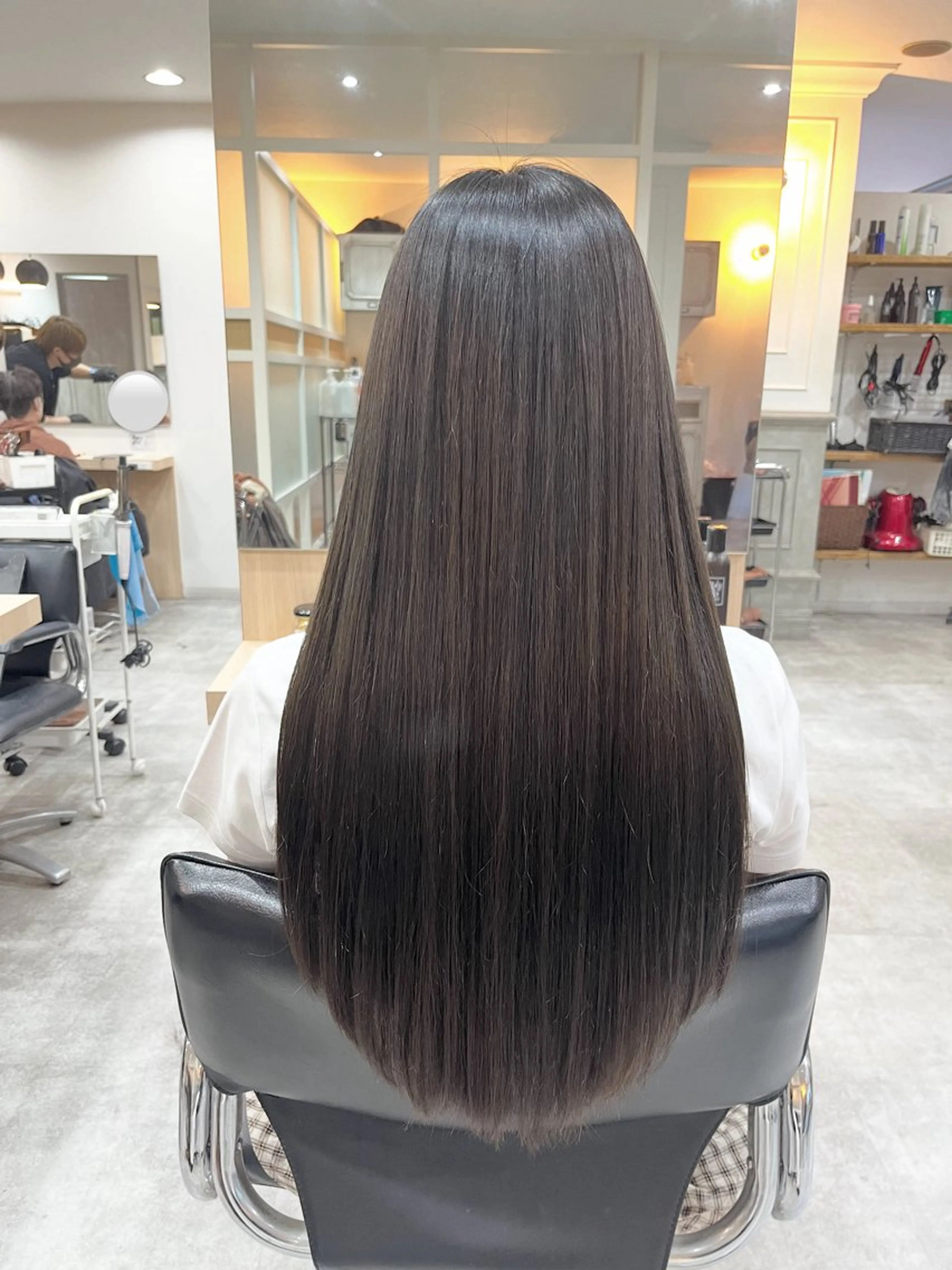 ロング パーマ 縮毛矯正 トリートメント 髪質改善🩵艶髪 ストレート🩵山口のヘアスタイル