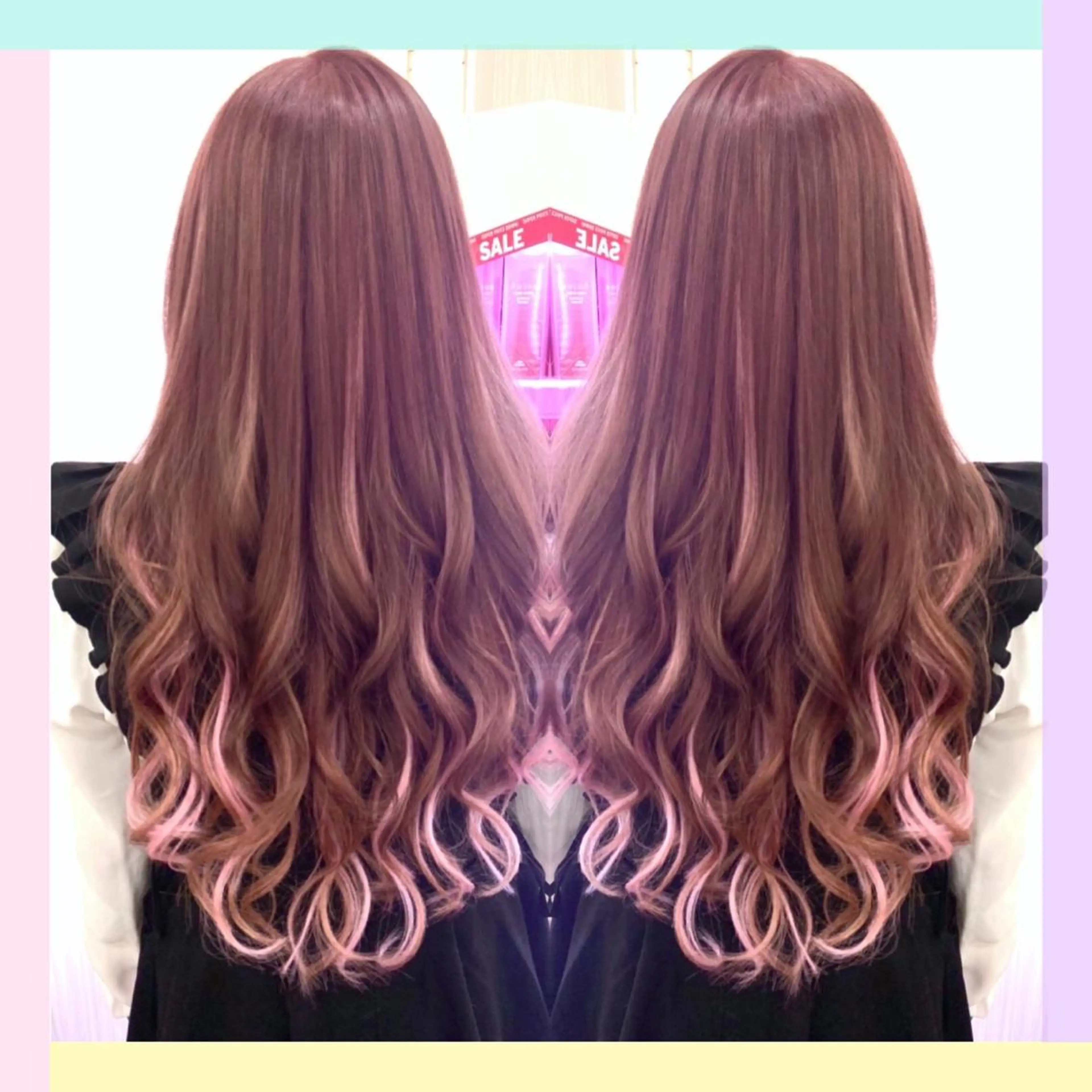 ロング カラー れん/ハイトーン /エクステ/韓国風のヘアスタイル