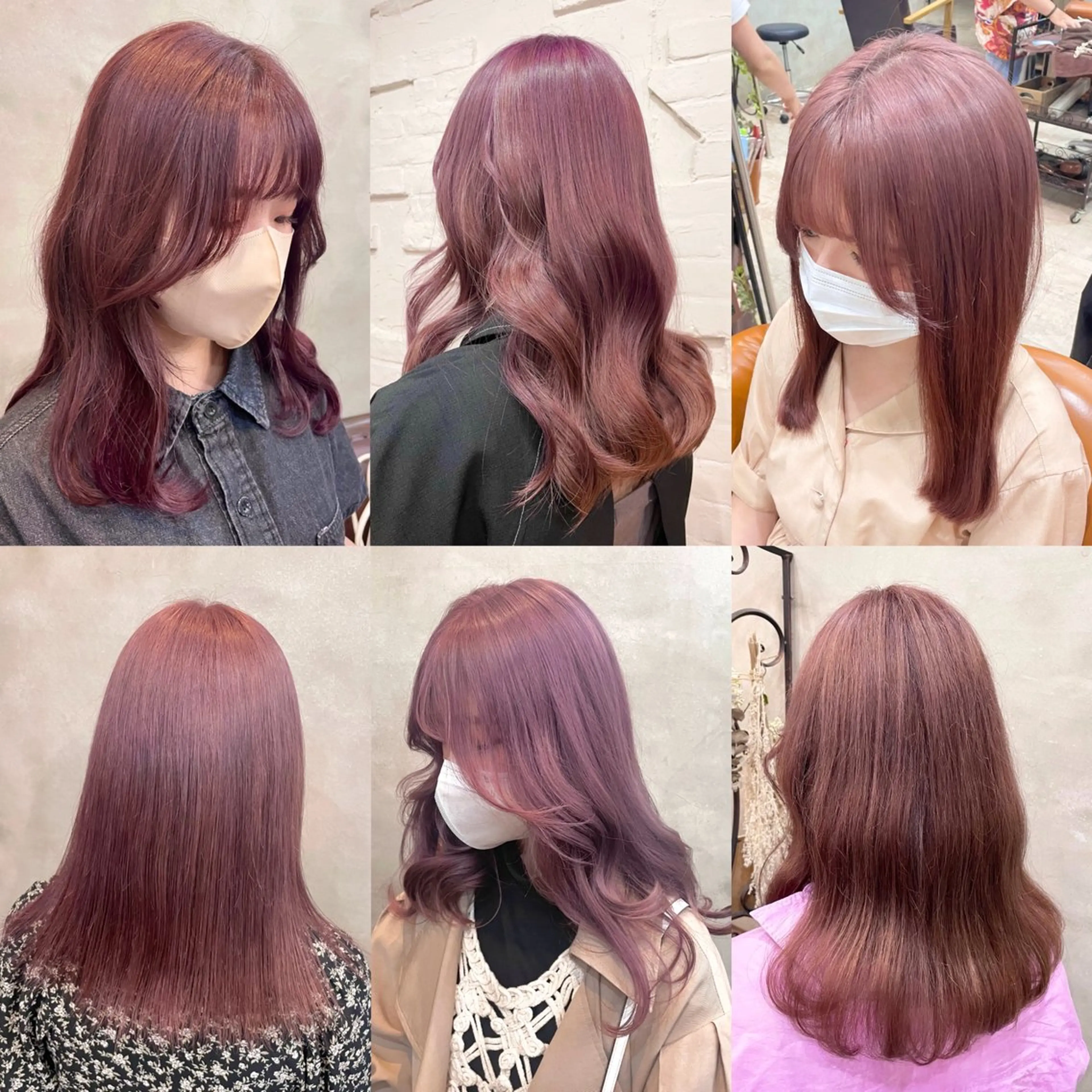 セミロング カラー ヘアアレンジ ヘアカラー 【ピンク/韓国ヘア/ ヘアセット】亜海のヘアスタイル