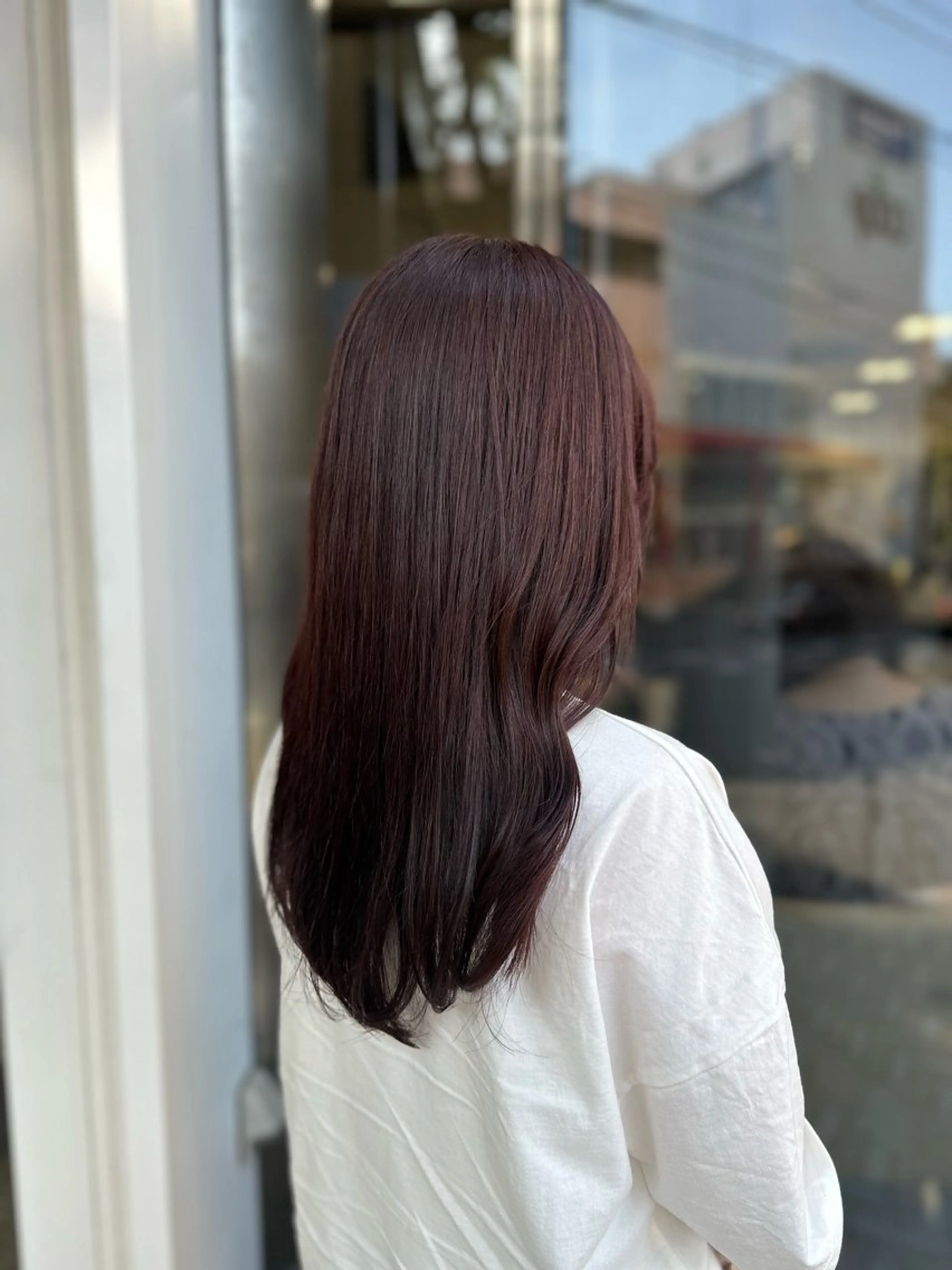 ロング カラー 顔まわりレイヤー 顔周りカット レイヤーカット ヘアカラー クロスパーマ/うる艶 カラー/Kurumiのヘアスタイル