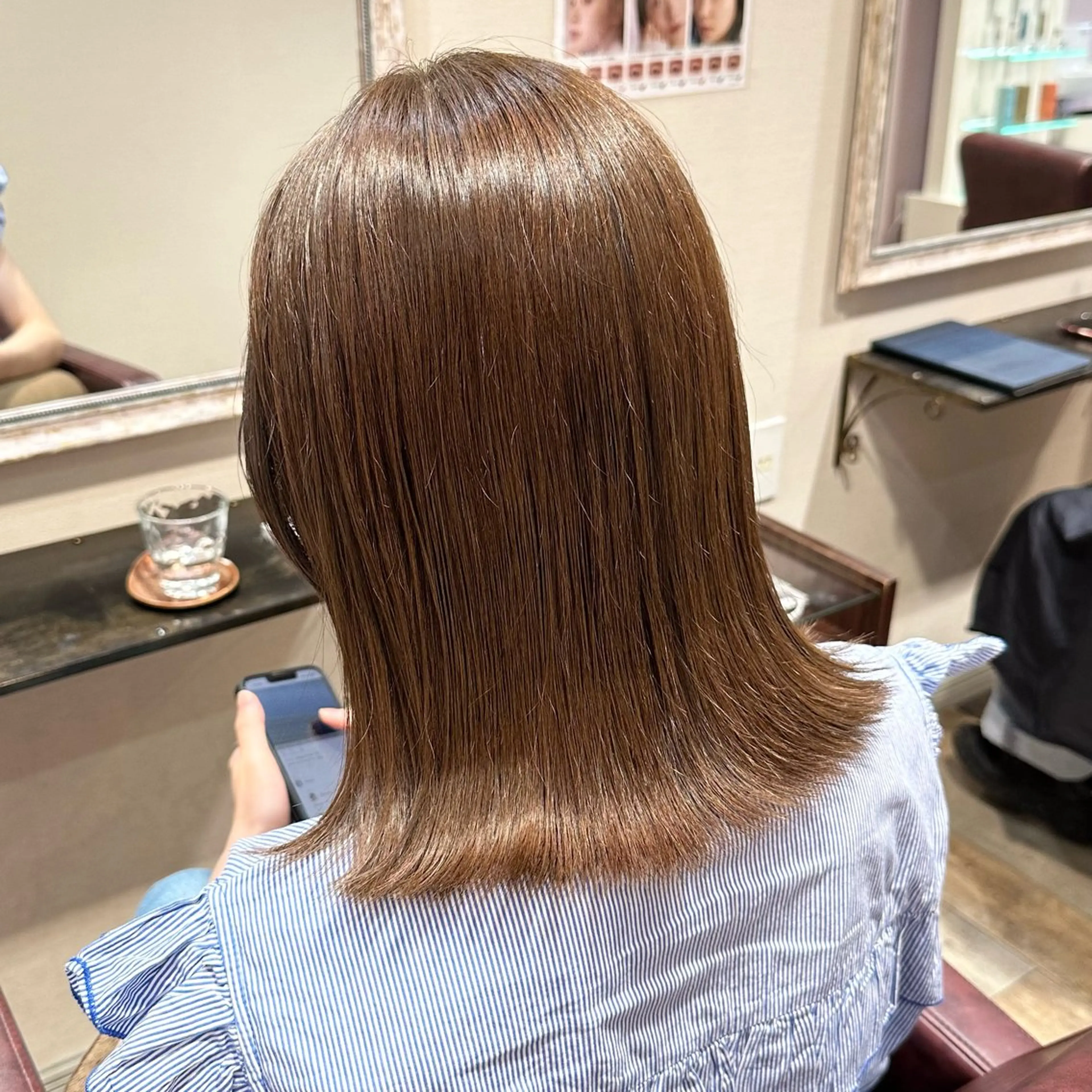 ミディアム カラー カット 縮毛矯正 柔らかいcolor ￤韓国￤🩰マユ🩰のヘアスタイル